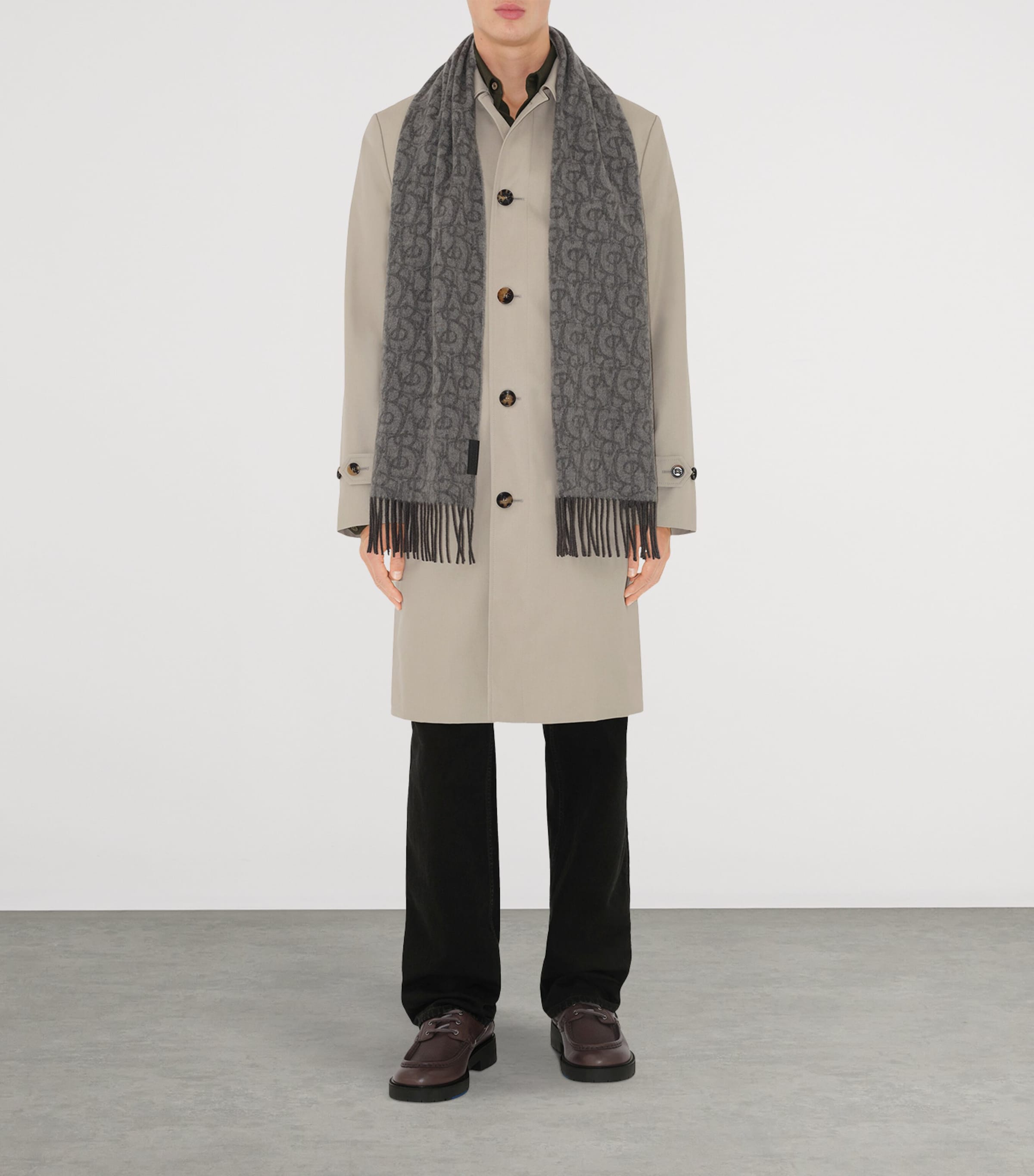 Burberry Cashmere B Charm Scarf Iron Grey Image 4