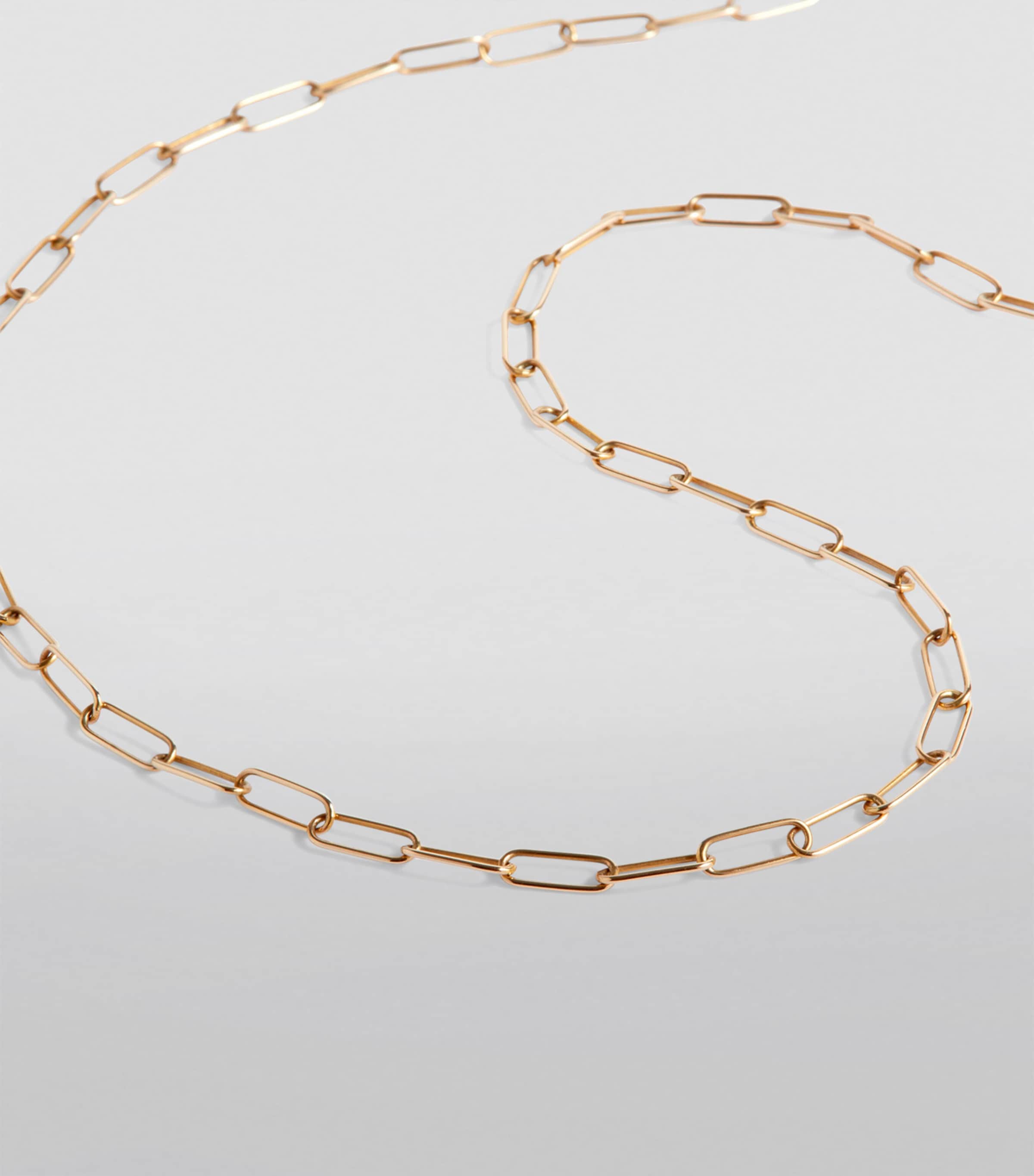 Yellow Gold Long Mini Cable Chain Necklace YELLOW GOLD Image 2