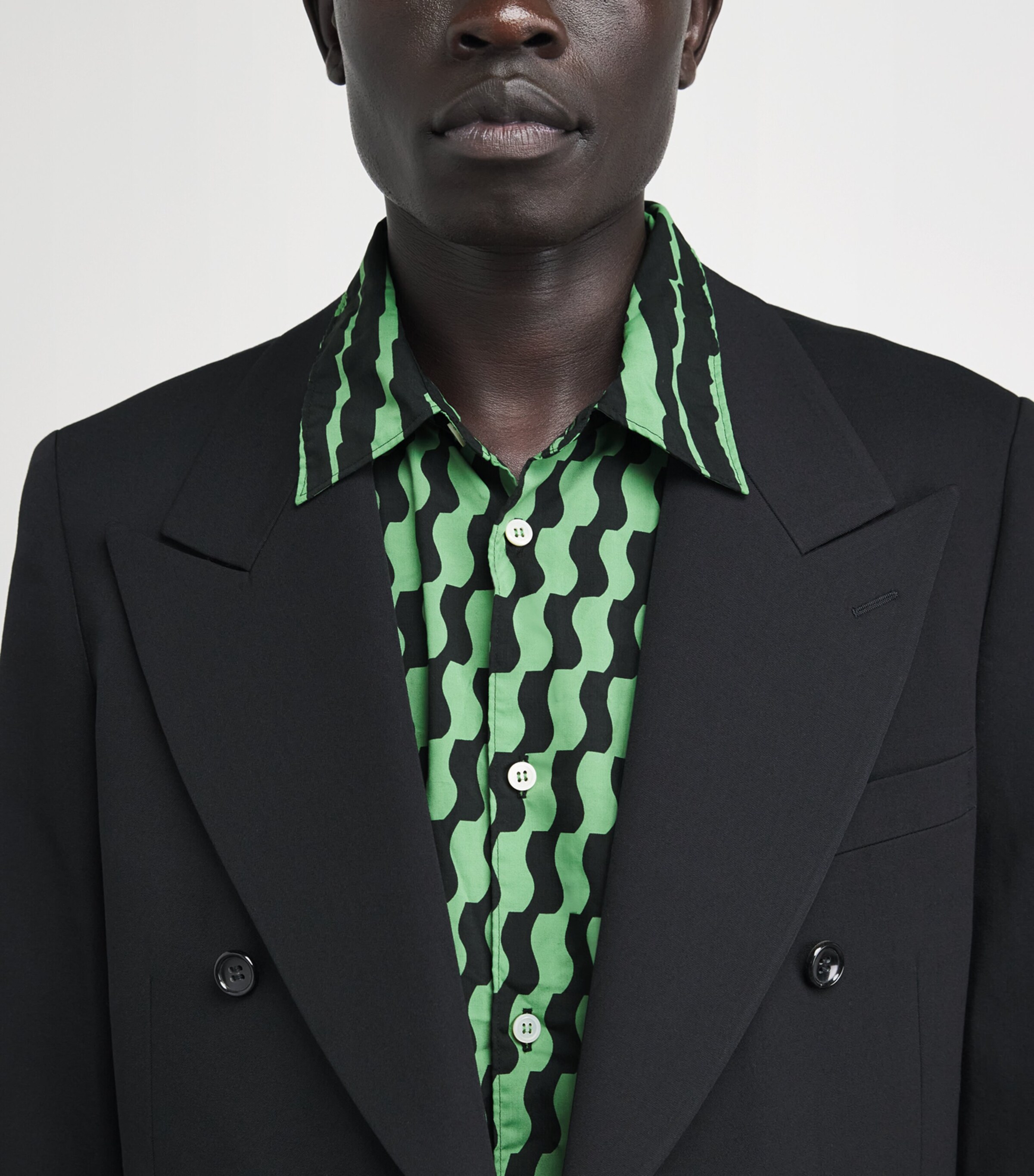 Comme Des Garçons Homme Plus Mens Printed Relaxed Shirt Green/black Image 3