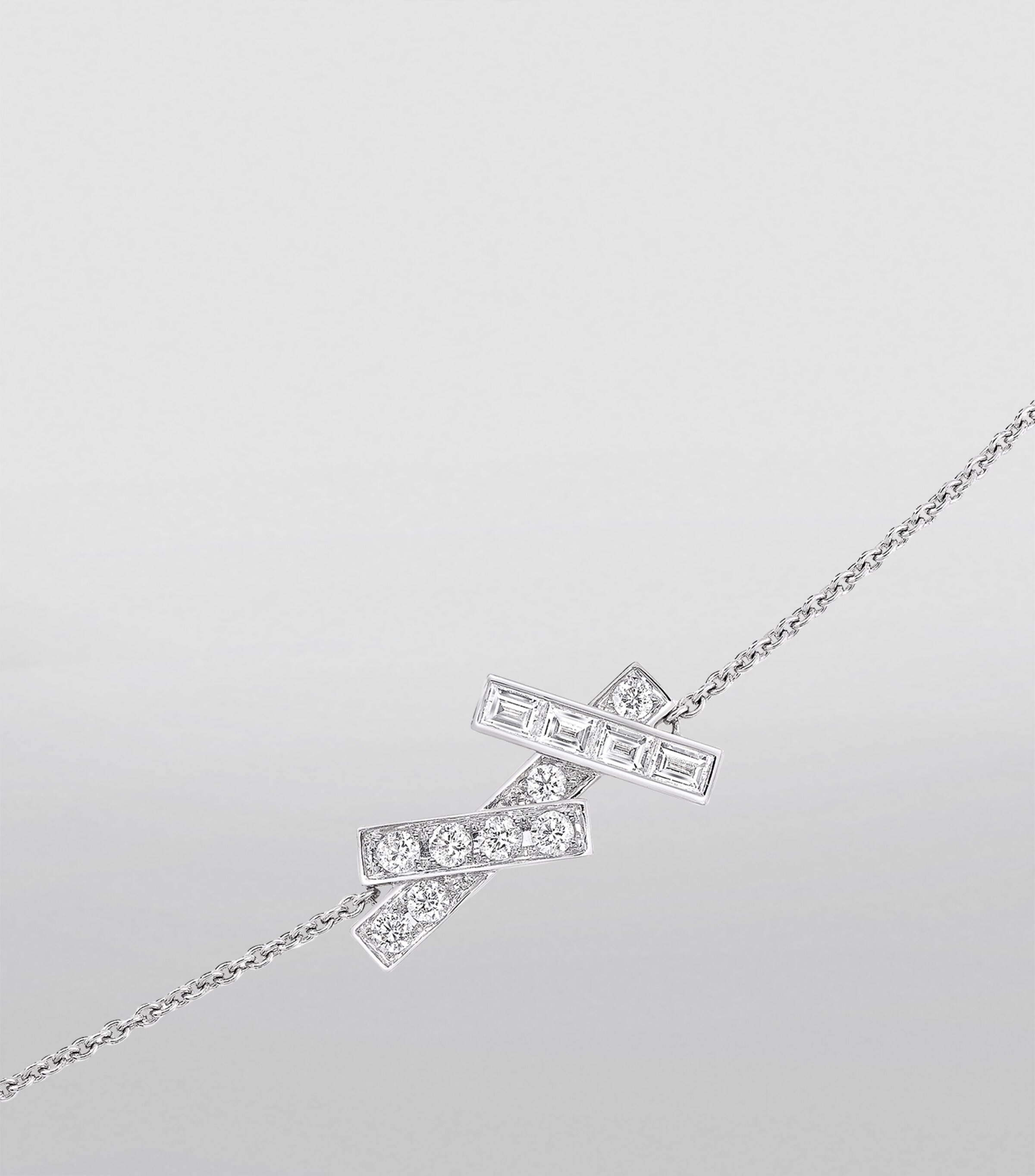 White Gold and Diamond Threads Bracelet WHITE GOLD Image 3