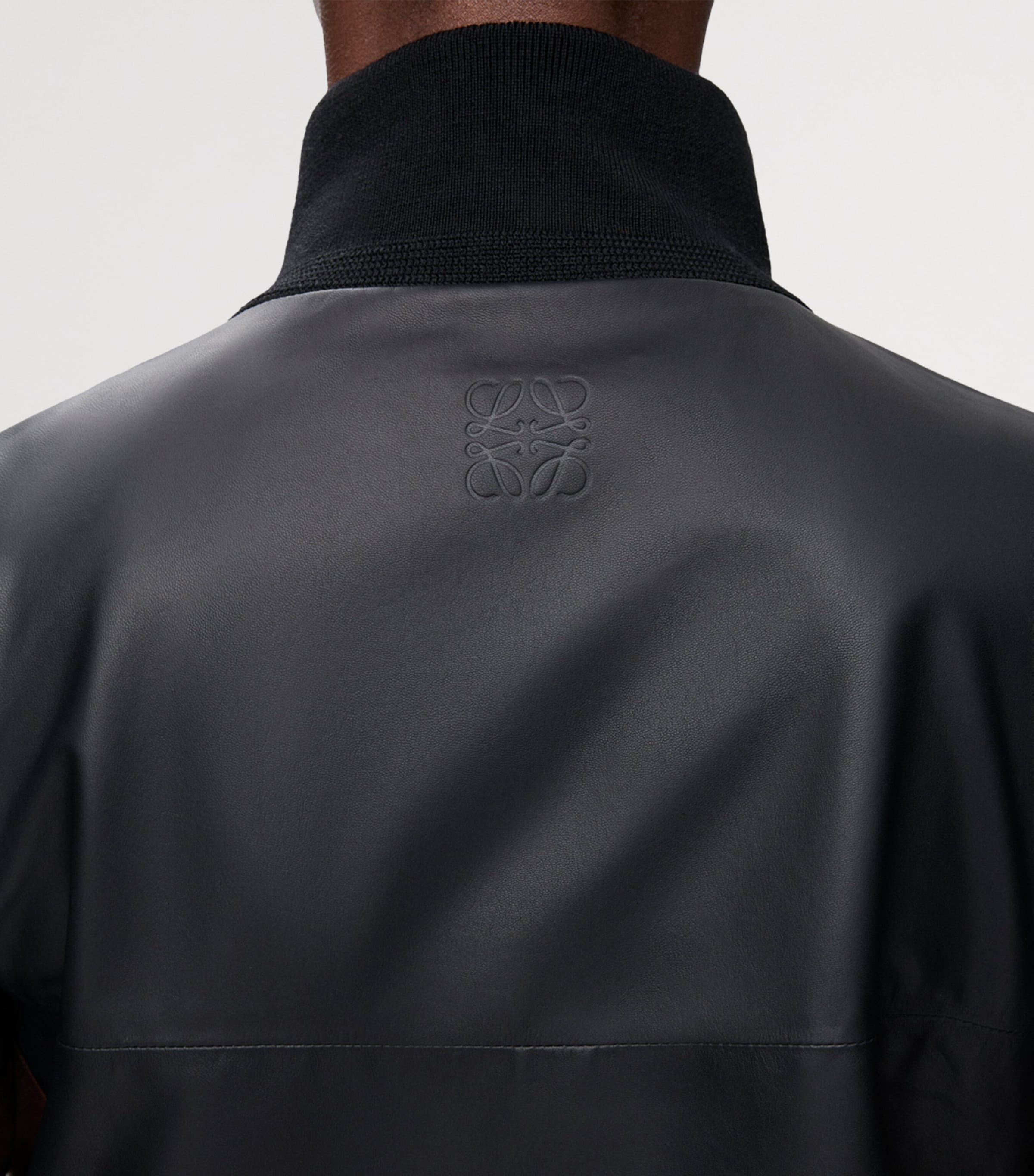 Leather Cropped Jacket BLACK/BURGUNDY Image 5