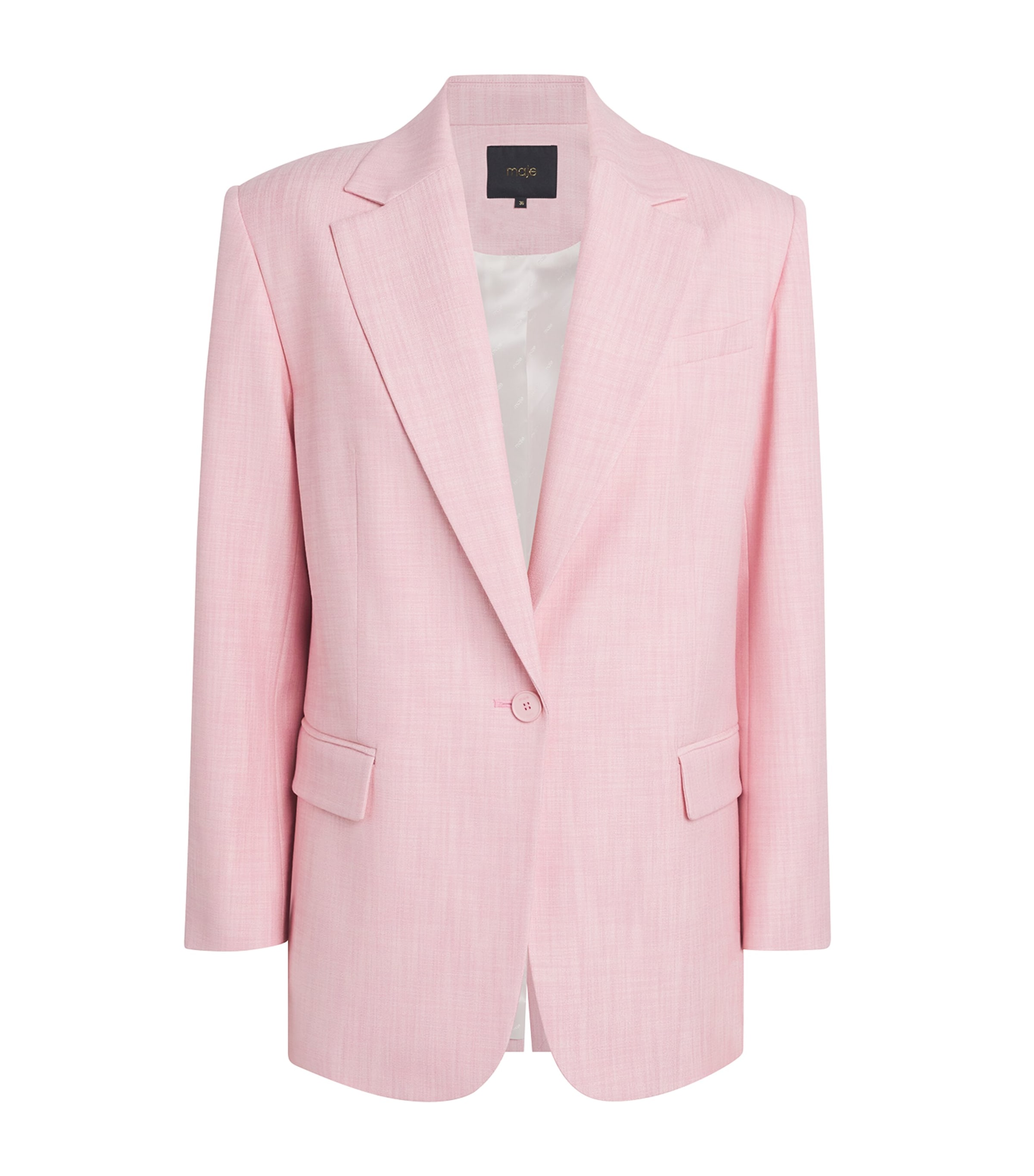Maje Peak-lapels Single-breasted Blazer In Pink
