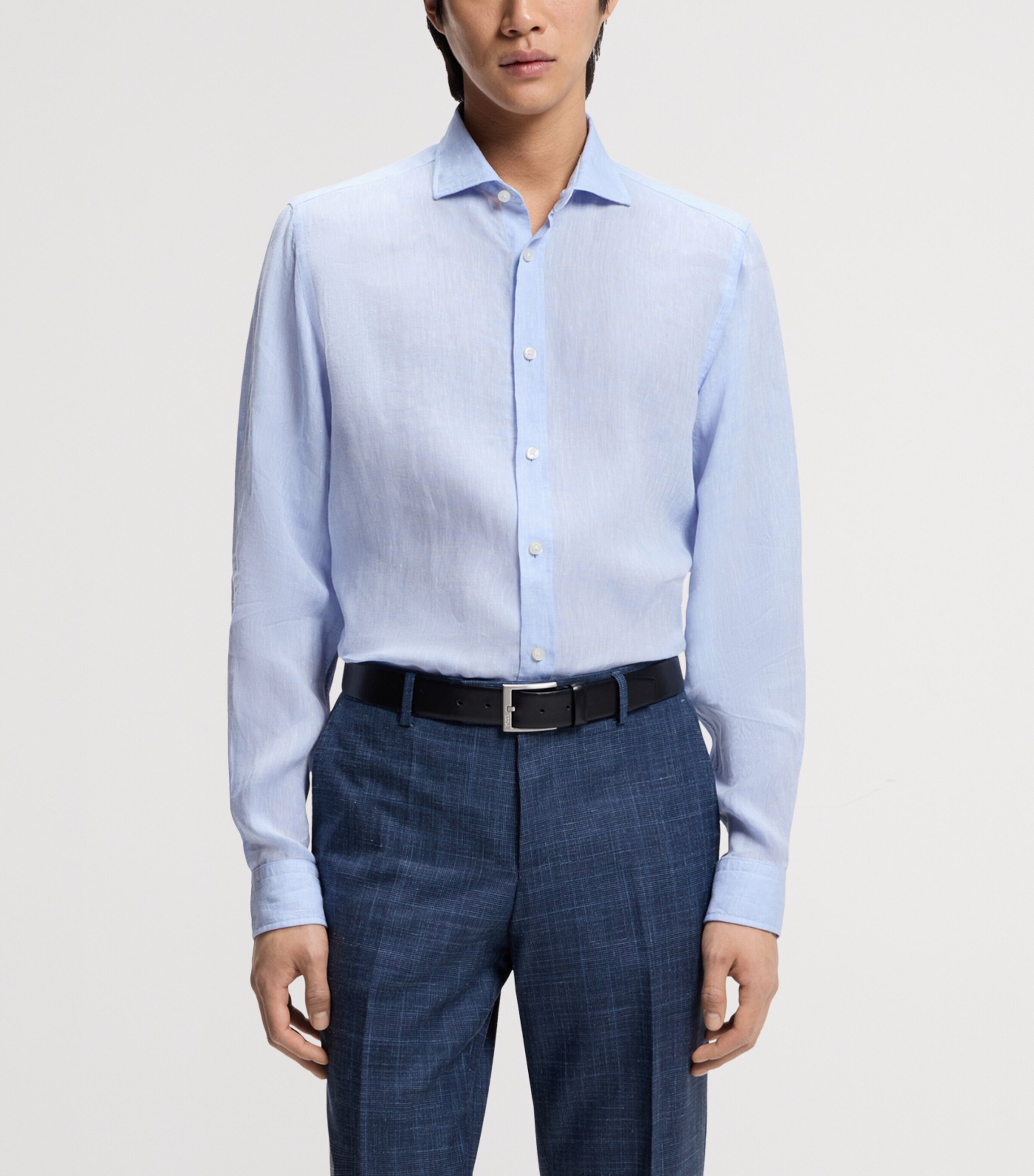 BOSS Mens Linen Regular-Fit Shirt Image 2