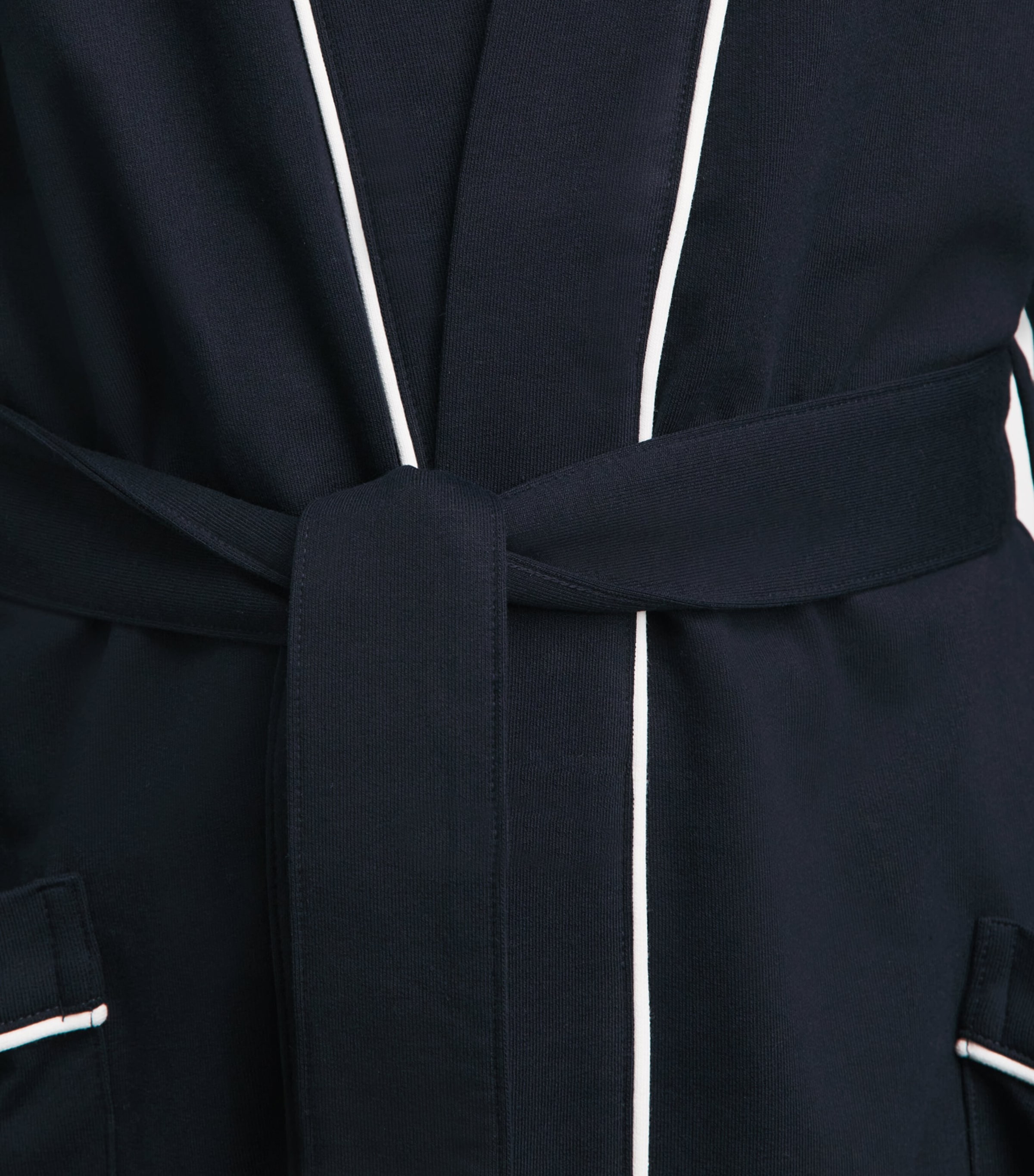 Polo Ralph Lauren Mens Cotton-Blend Jersey Bath Robe Collection Navy Image 3