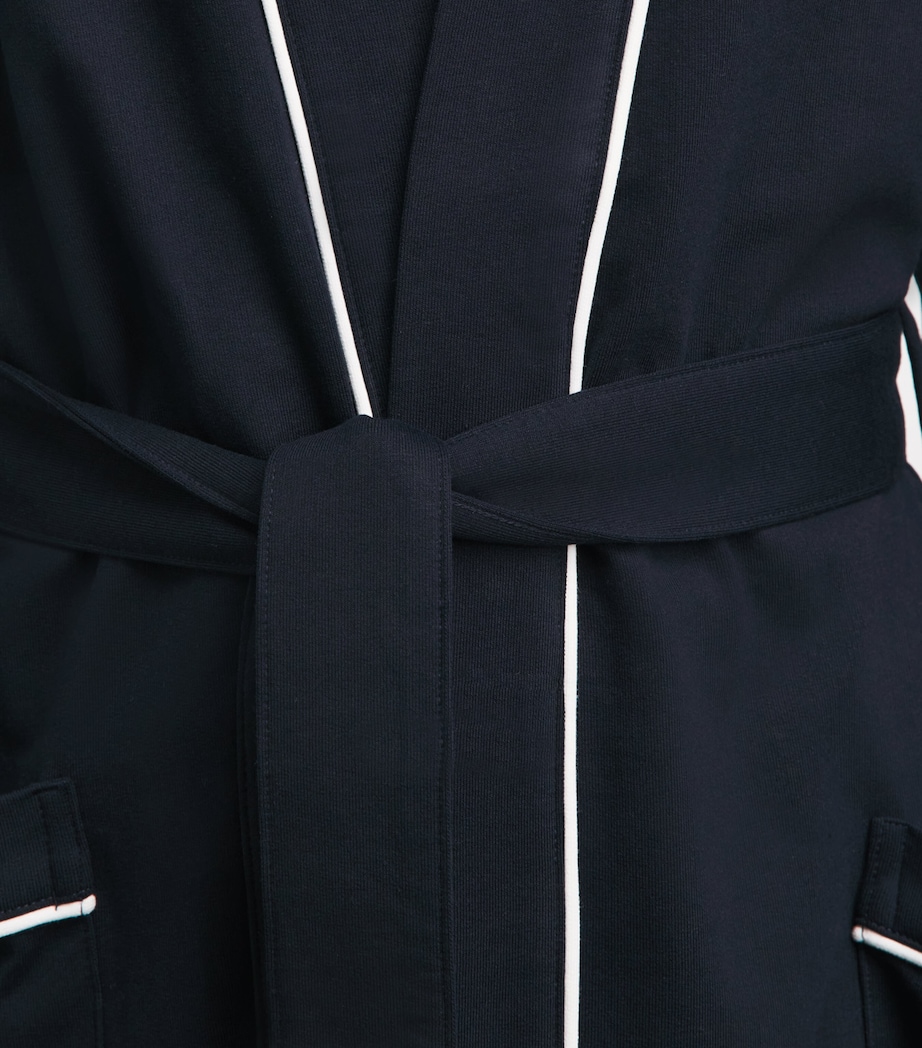 Polo Ralph Lauren Mens Cotton-Blend Jersey Bath Robe Collection Navy Image 3
