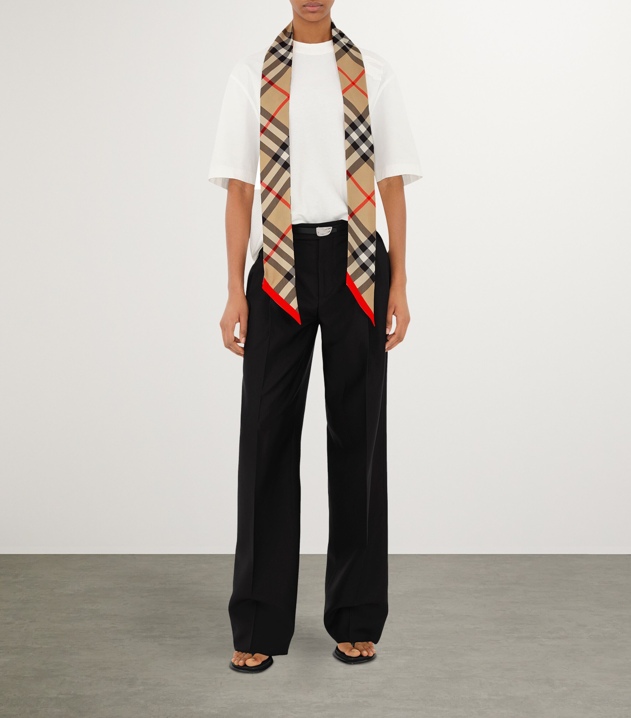 Burberry Silk Check Scarf Sand Image 3