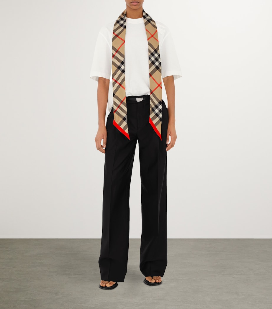 Burberry Silk Check Scarf Sand Image 3