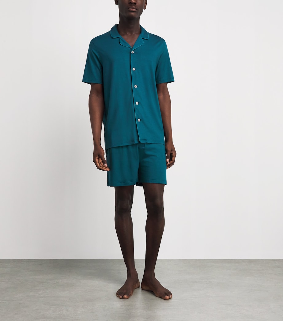 Derek Rose Mens Micromodal Basel Pyjama Set Tea Image 2