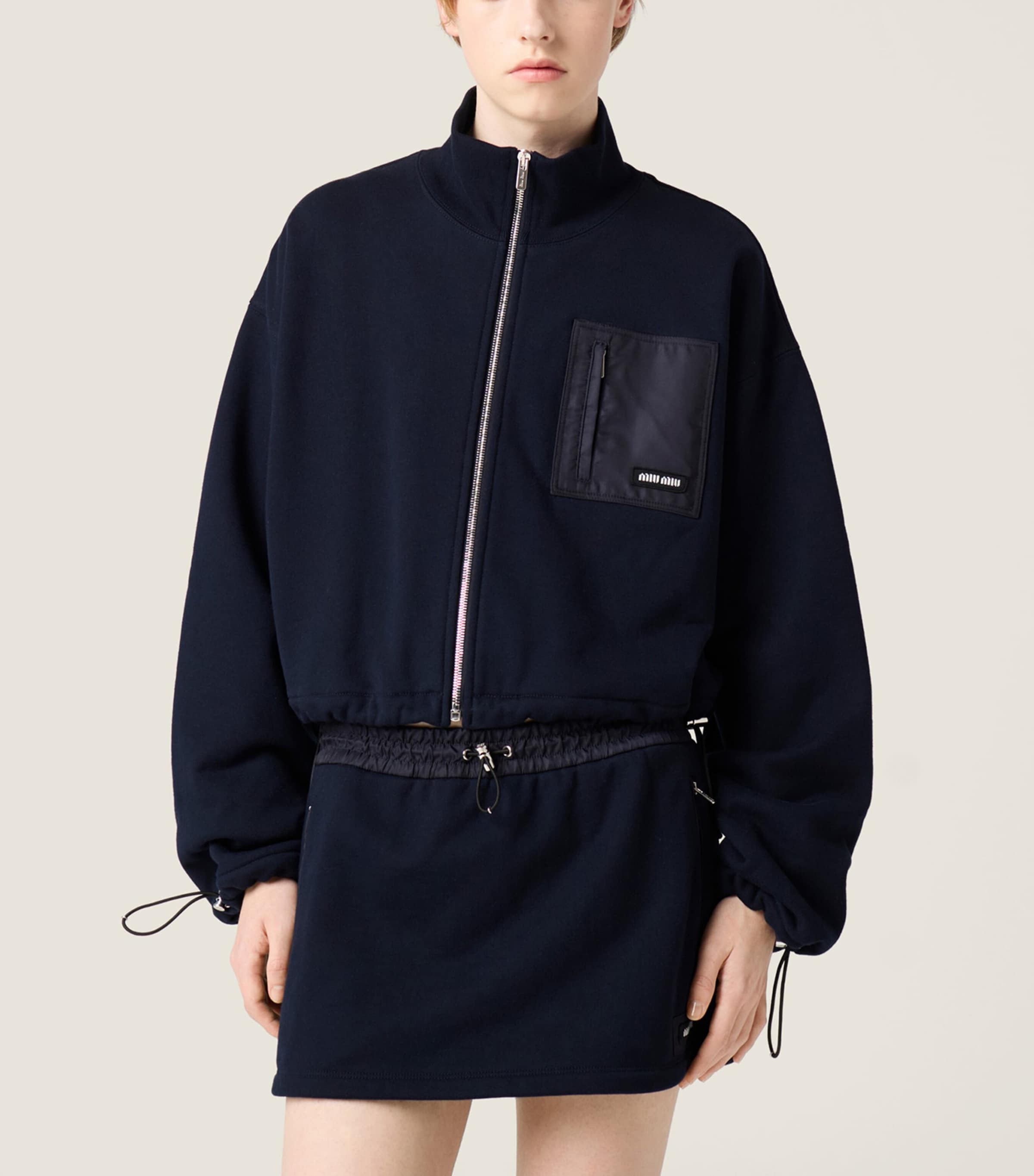 Miu Miu Womens Cotton Logo Zip-Up Sweatshirt Image 6