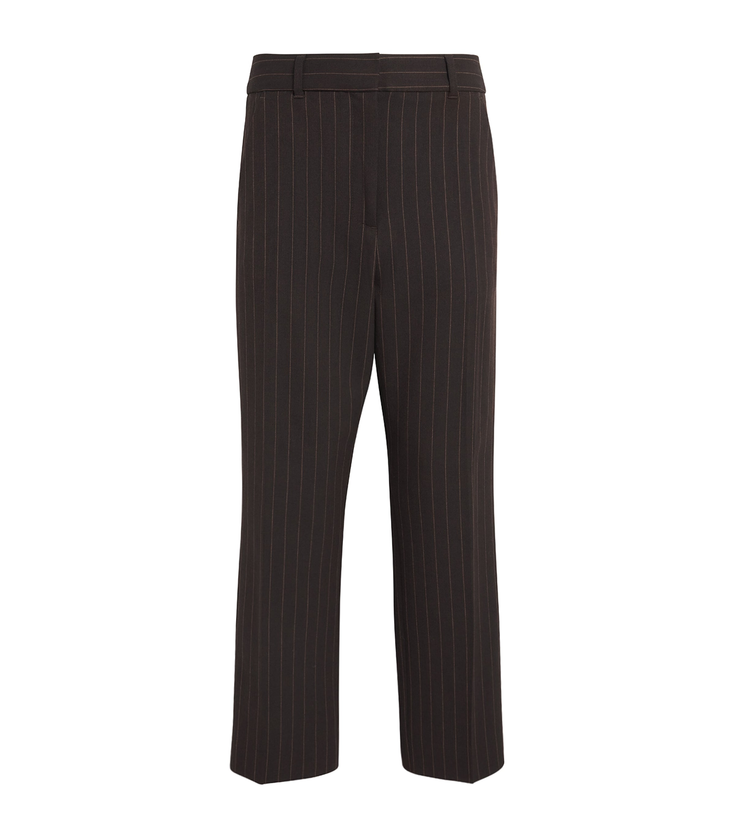 Me+em Pinstripe Cropped Slim Trousers In Blue