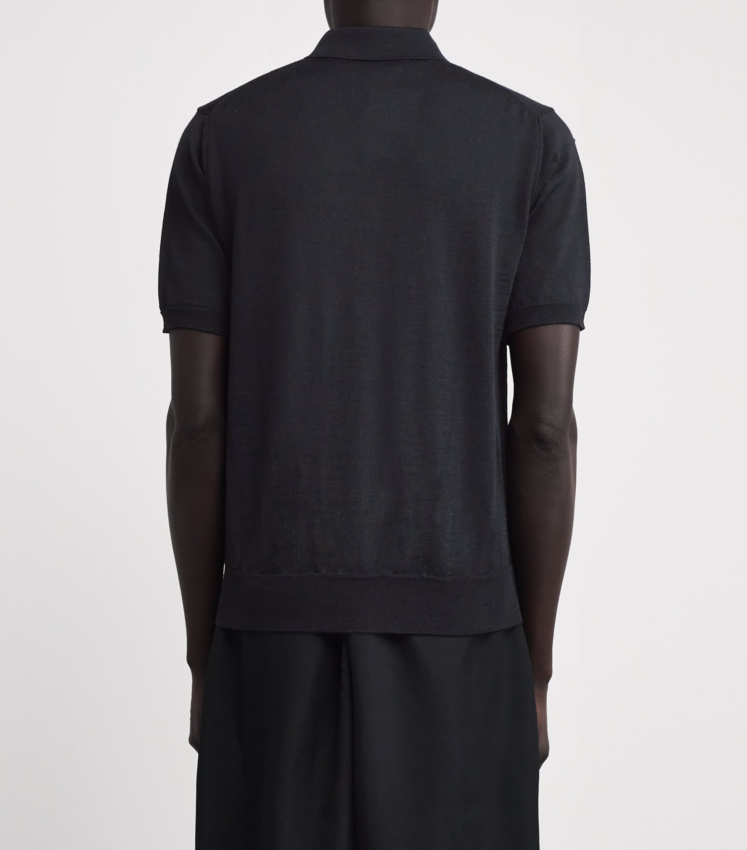 Comme Des Garçons Play Mens Wool Heart Logo Polo Shirt Black Image 4