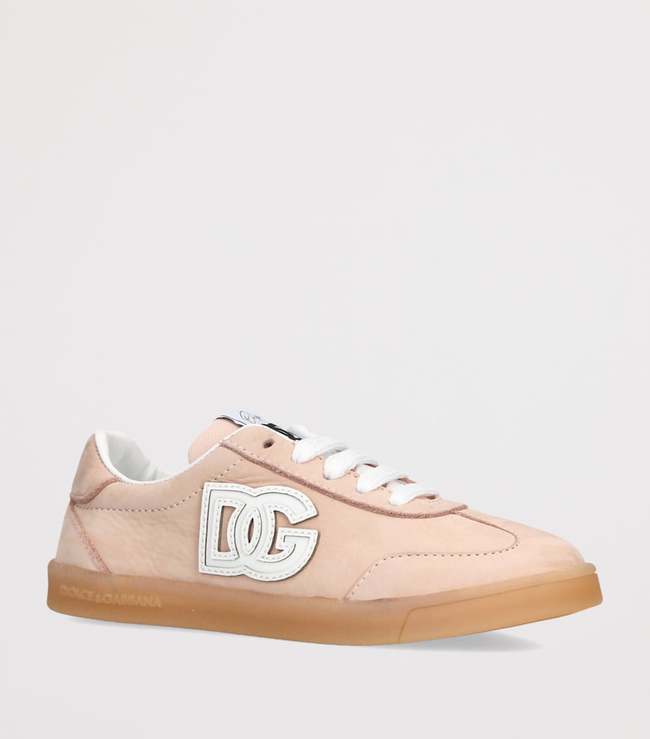 Dolce&Gabbana Kids Leather DG Logo Sneakers Peach Image 2