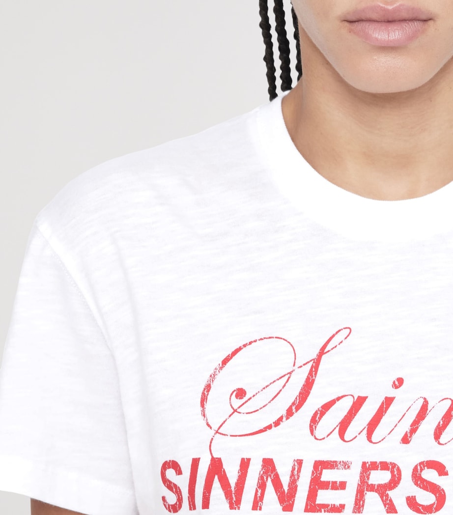 AllSaints Womens Cotton Chippy Addi T-Shirt Optic White Image 7