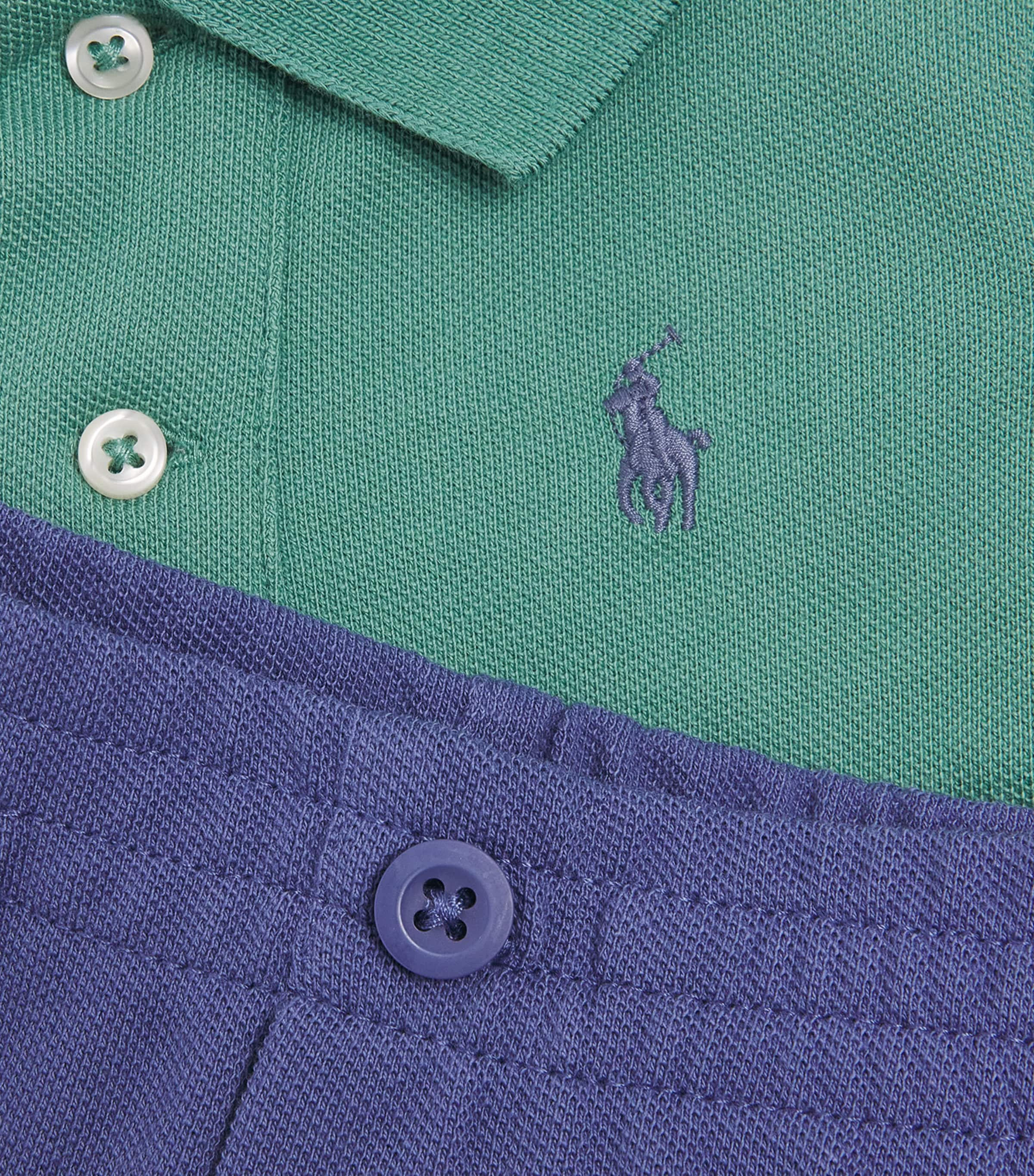 Cotton Polo Shirt and Shorts Set (3-12 Months) FAIRWAY GREEN Image 4