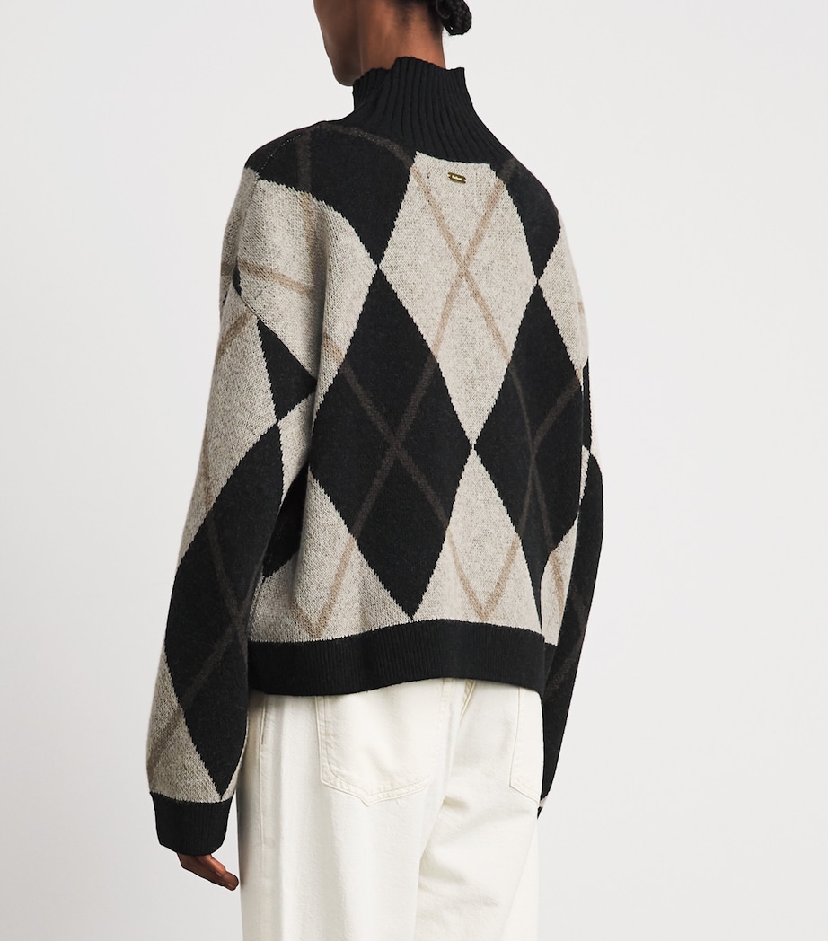 Barbour Womens Wool-Blend Argyle Marlow Sweater Image 5