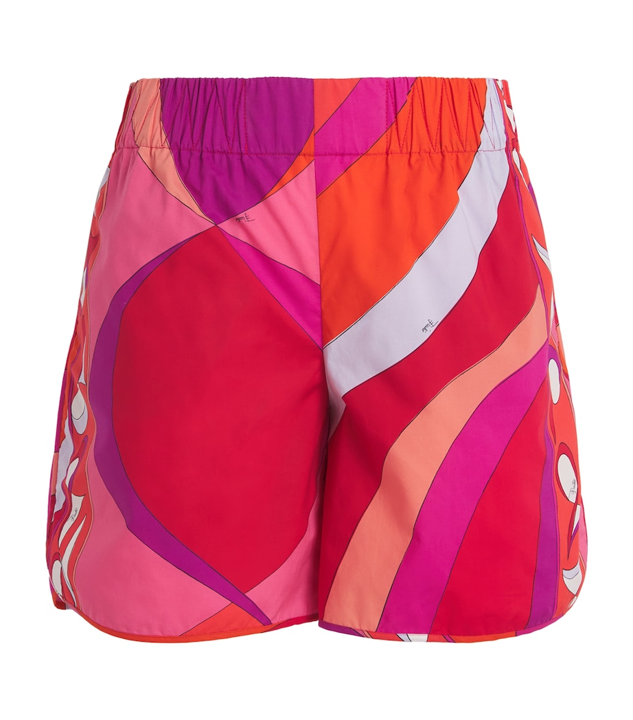 Cotton Marmo Print Shorts 017 CORALLO/FUXIA Image 1