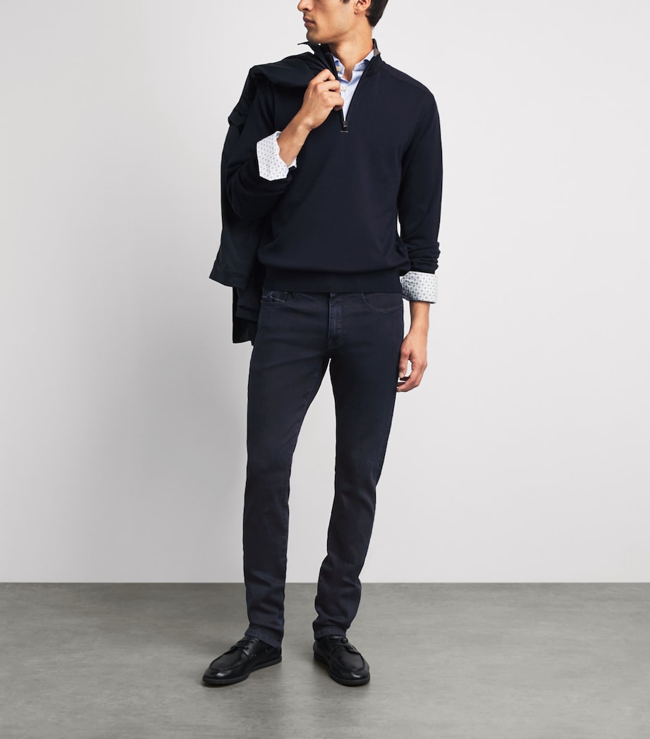 Paul & Shark Mens Overdyed Straight Jeans Blu Scuro Jeans Image 2