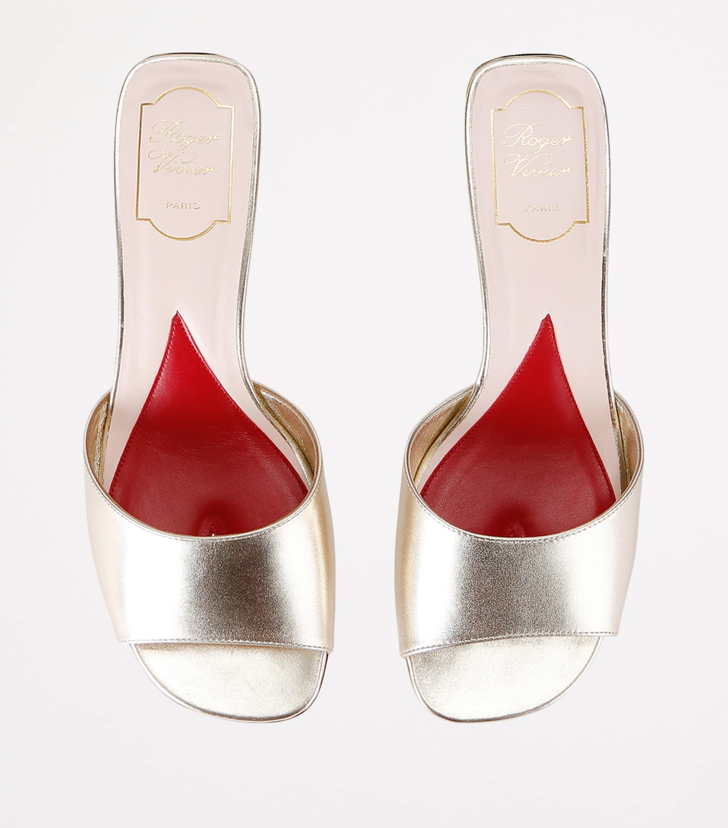 Leather Crystal-Embellished Mules GOLD Image 4