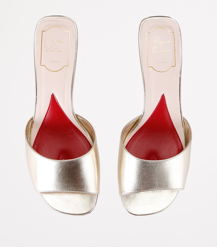 Leather Crystal-Embellished Mules GOLD Image 4