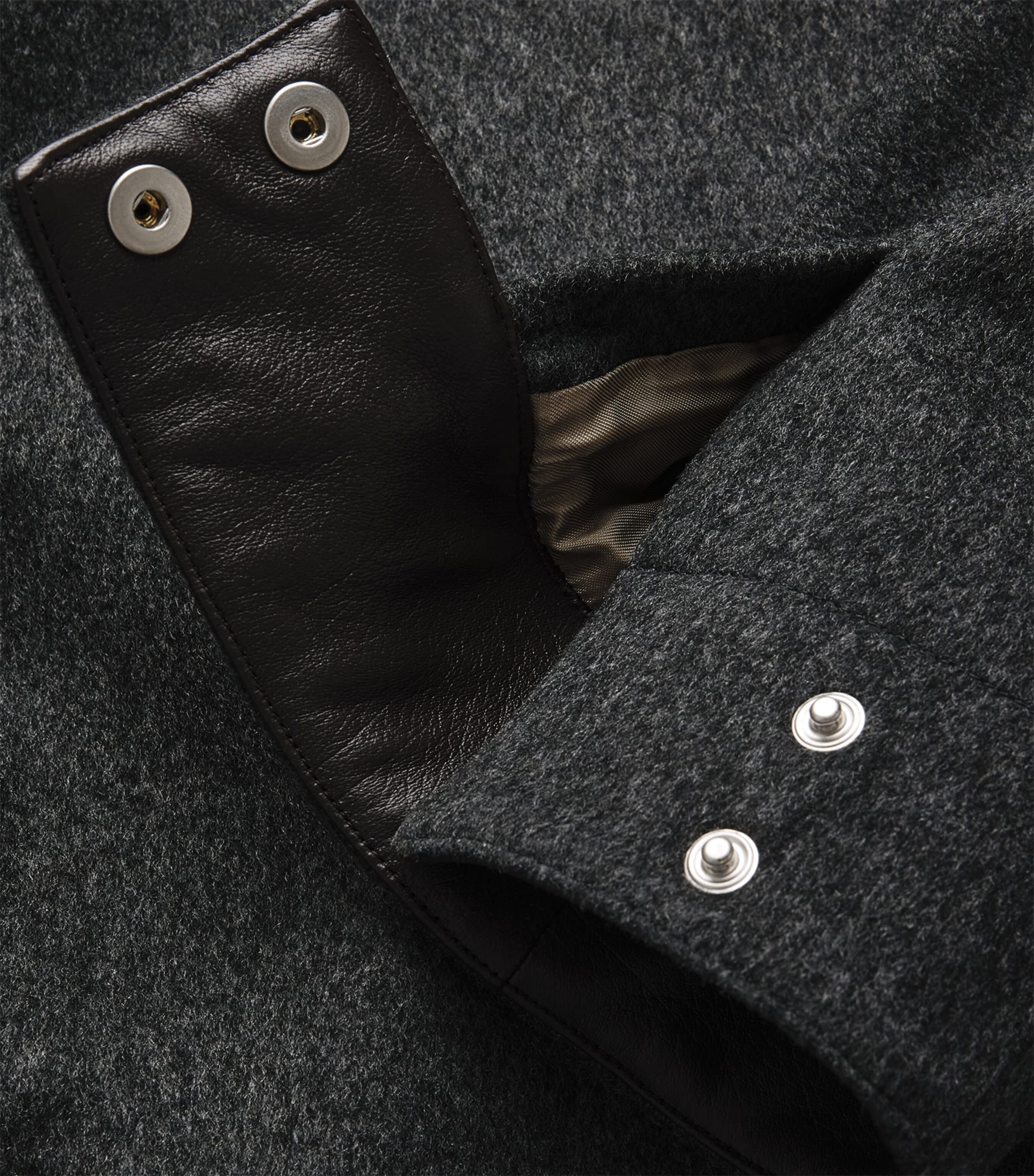 Lardini Mens Virgin Wool High Neck Jacket Dark Grey Image 6