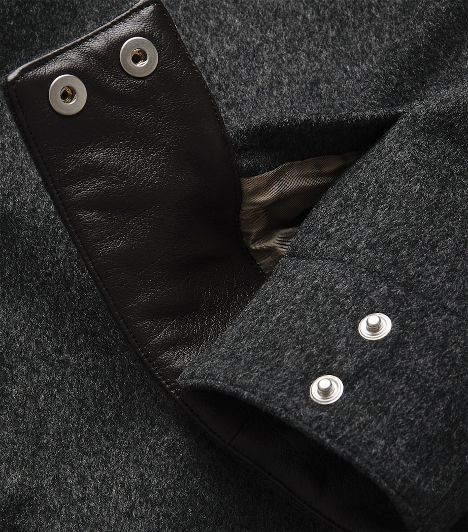 Lardini Mens Virgin Wool High Neck Jacket Dark Grey Image 6