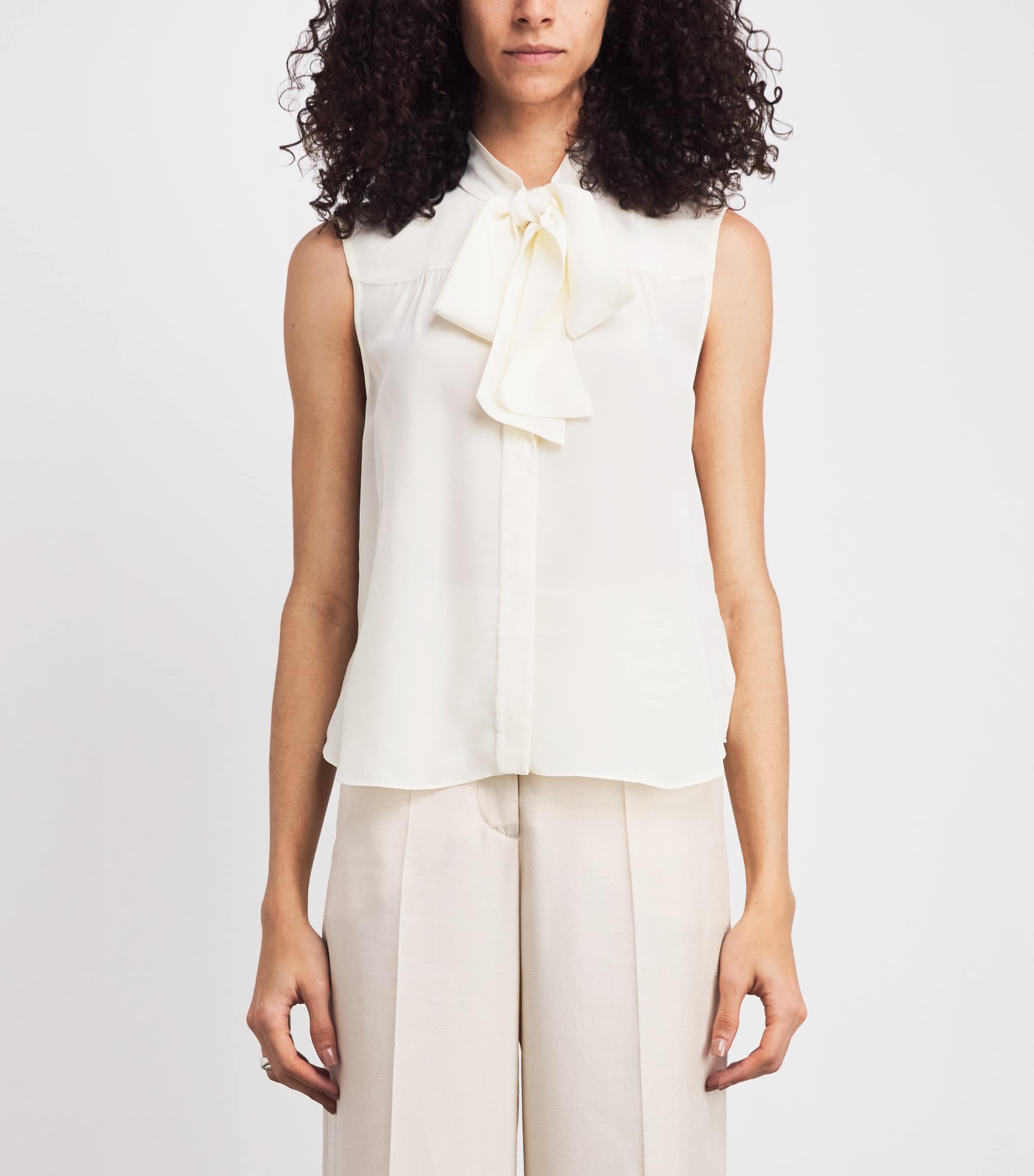 Self-Tie Magnolia Blouse W0097 DOVE Image 4