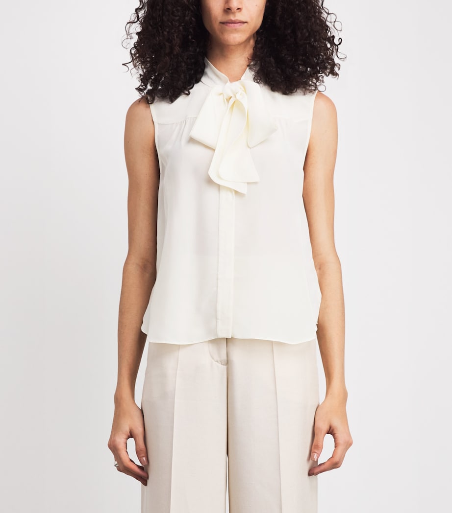 Self-Tie Magnolia Blouse W0097 DOVE Image 4