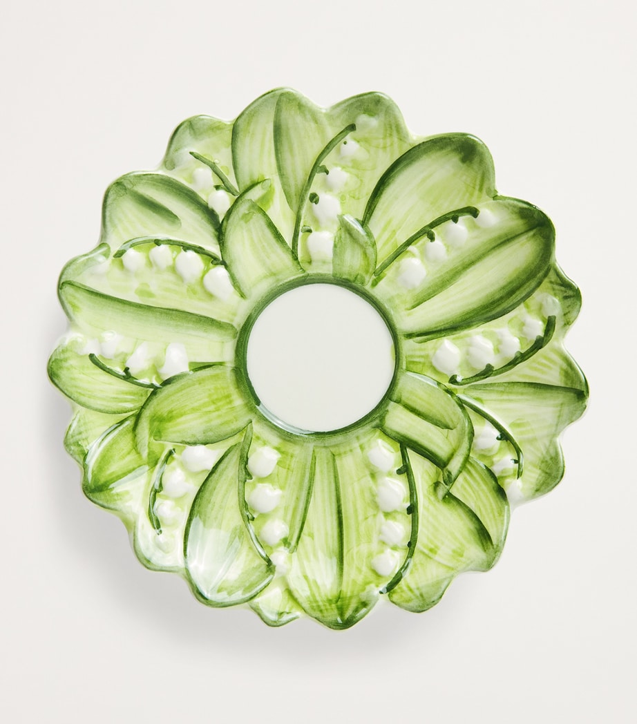 Lily of the Valley Coffee Cup and Saucer WHITE/GREEN Image 2