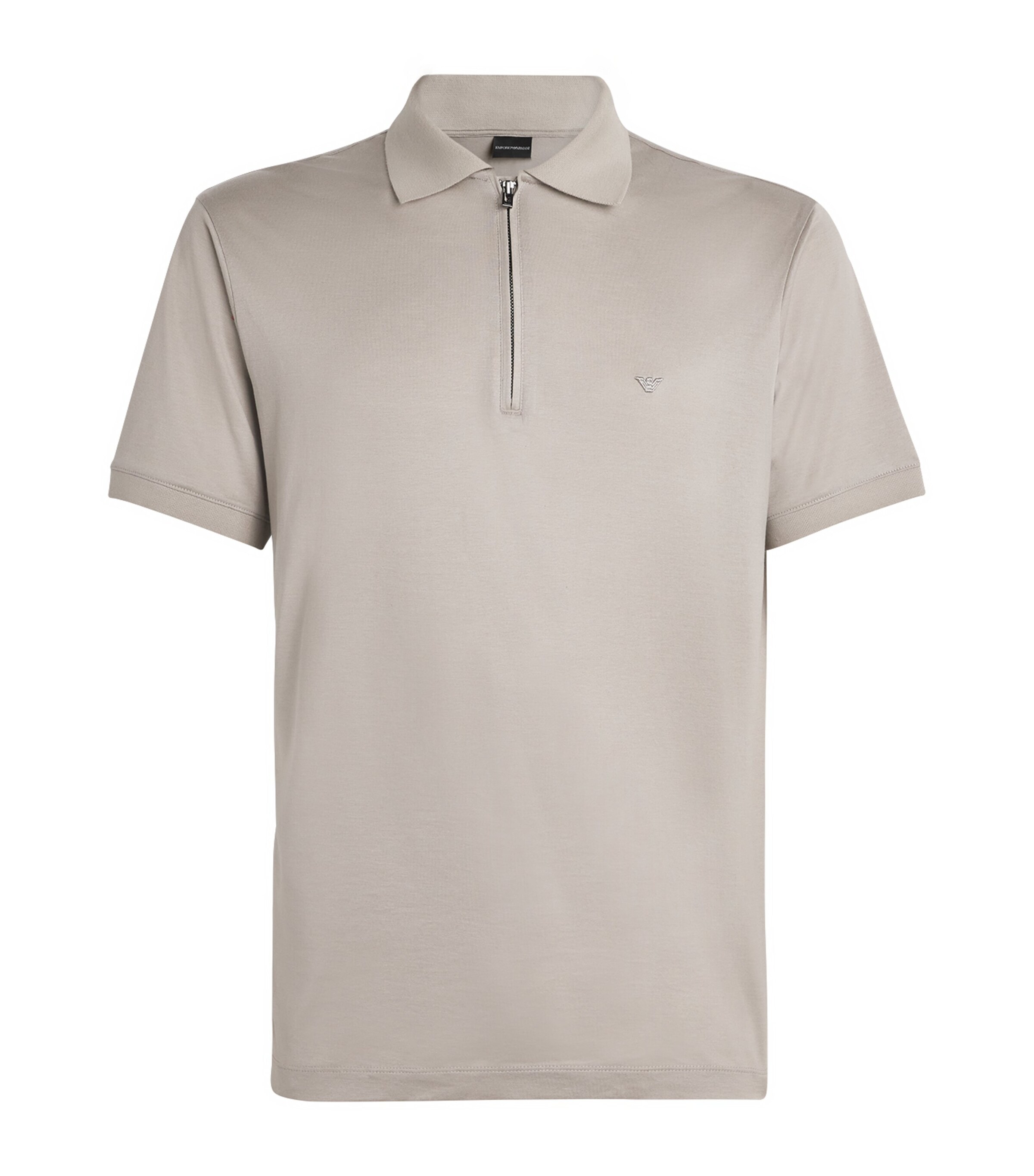 Emporio Armani Cotton Zip-Up Polo Shirt | Men Clothing | Polo Shirts | Designers | Emporio Armani