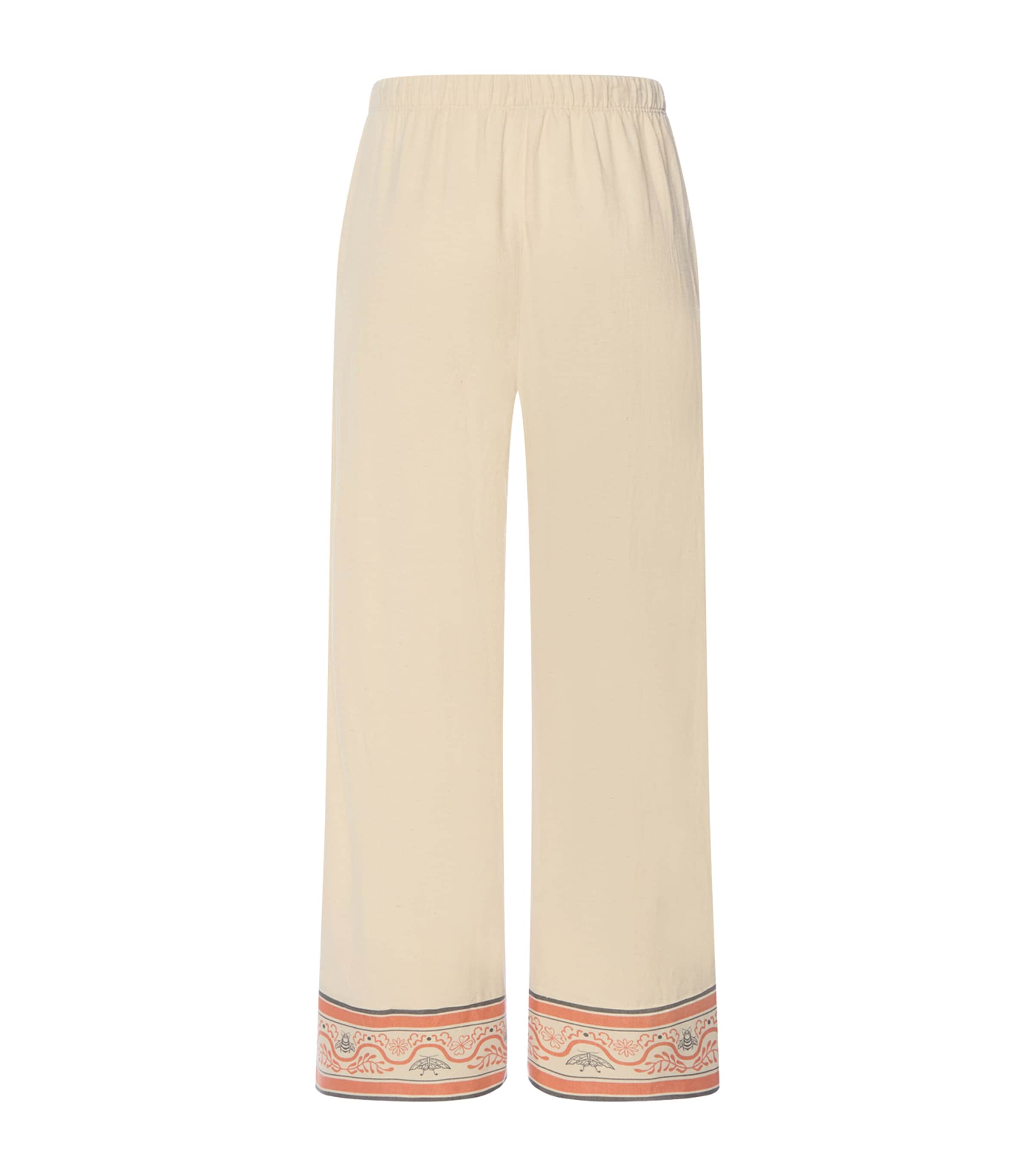 Hanro Womens Printed-Hem Casuals Cropped Trousers Oyster Gray Image 5