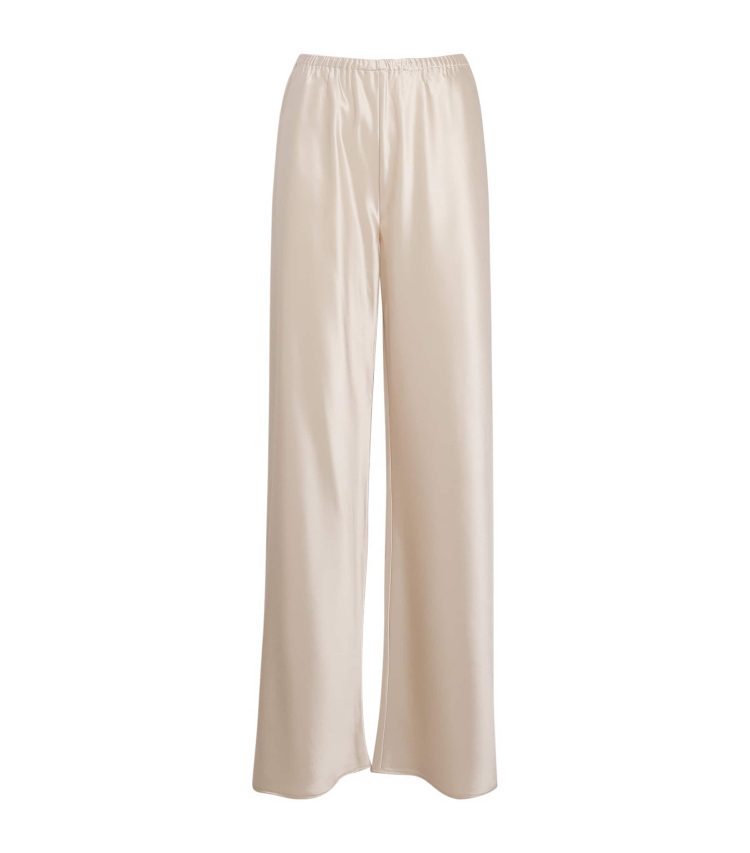 Shop Almada Label Satin Eni Maxi Skirt In Ivory