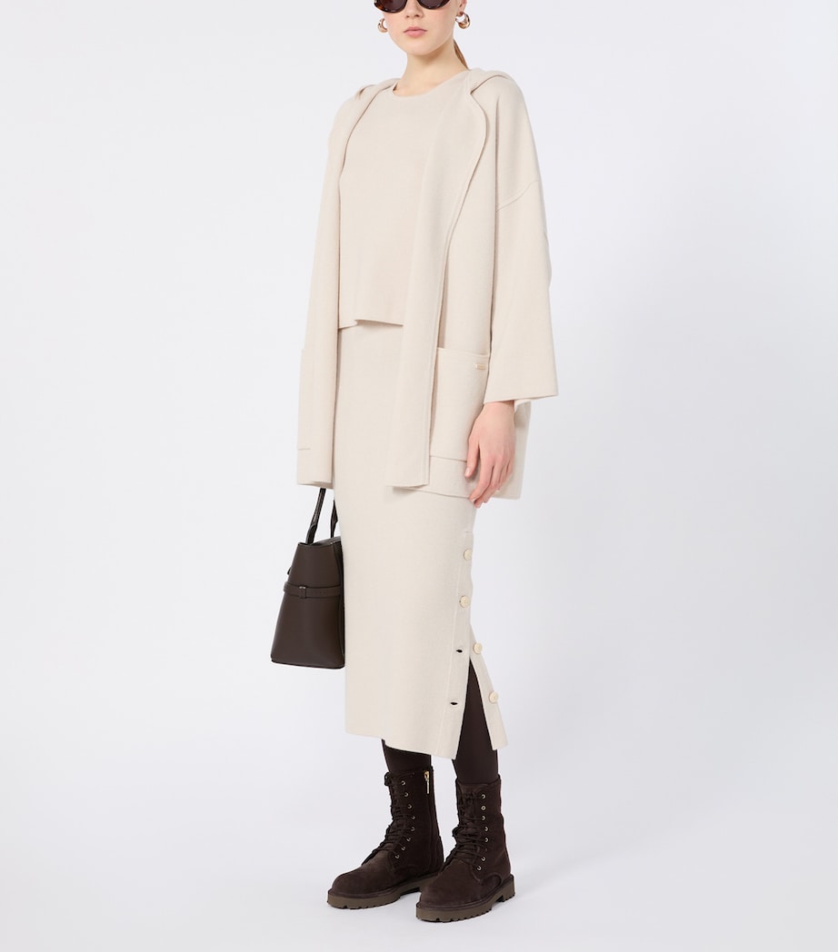 Max Mara Womens Virgin Wool-Cashmere Knitted Top Beige Image 2
