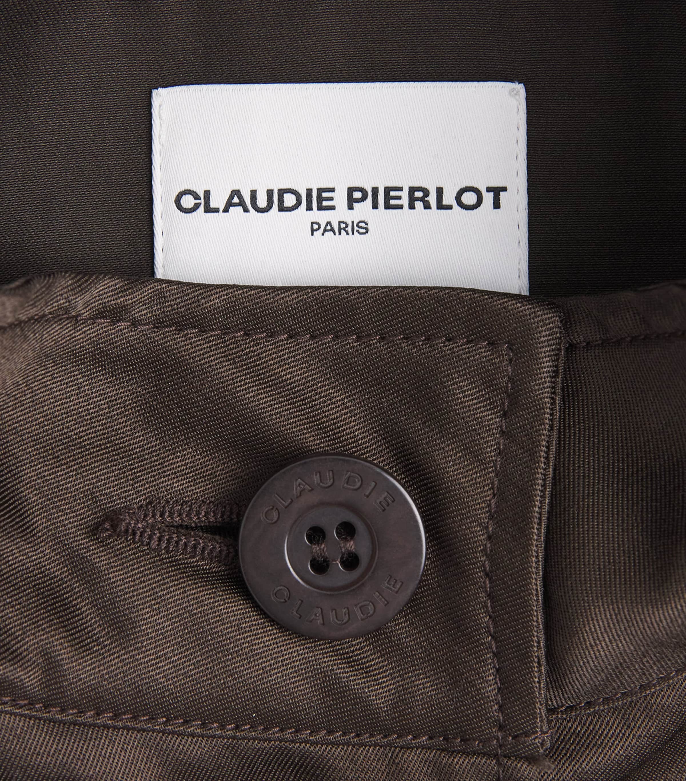 Claudie Pierlot Womens Satin-Effect Wide-Fit Jacket Brown Image 6