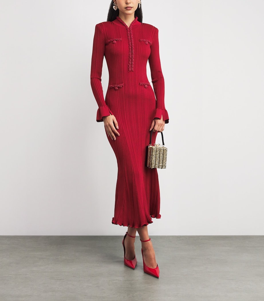 Knitted Embellished Maxi Dress RED Image 2