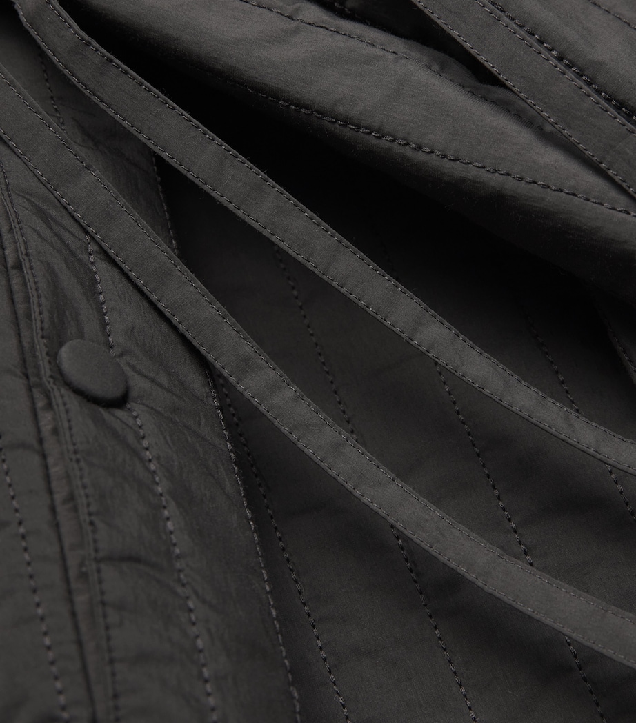 Wool Quilted Worker Jacket DARK GREEN Image 5