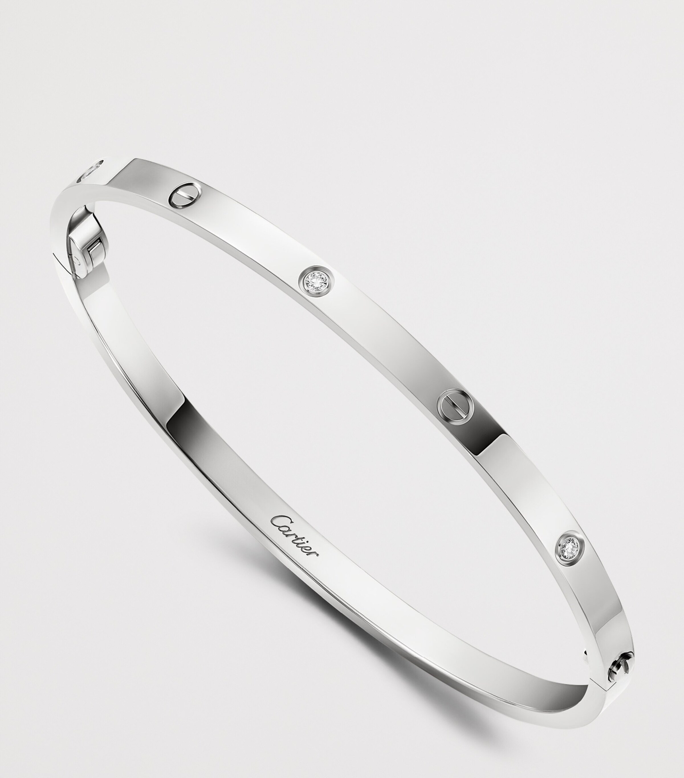 Cartier Small White Gold and Diamond LOVE Bracelet White Gold Image 5
