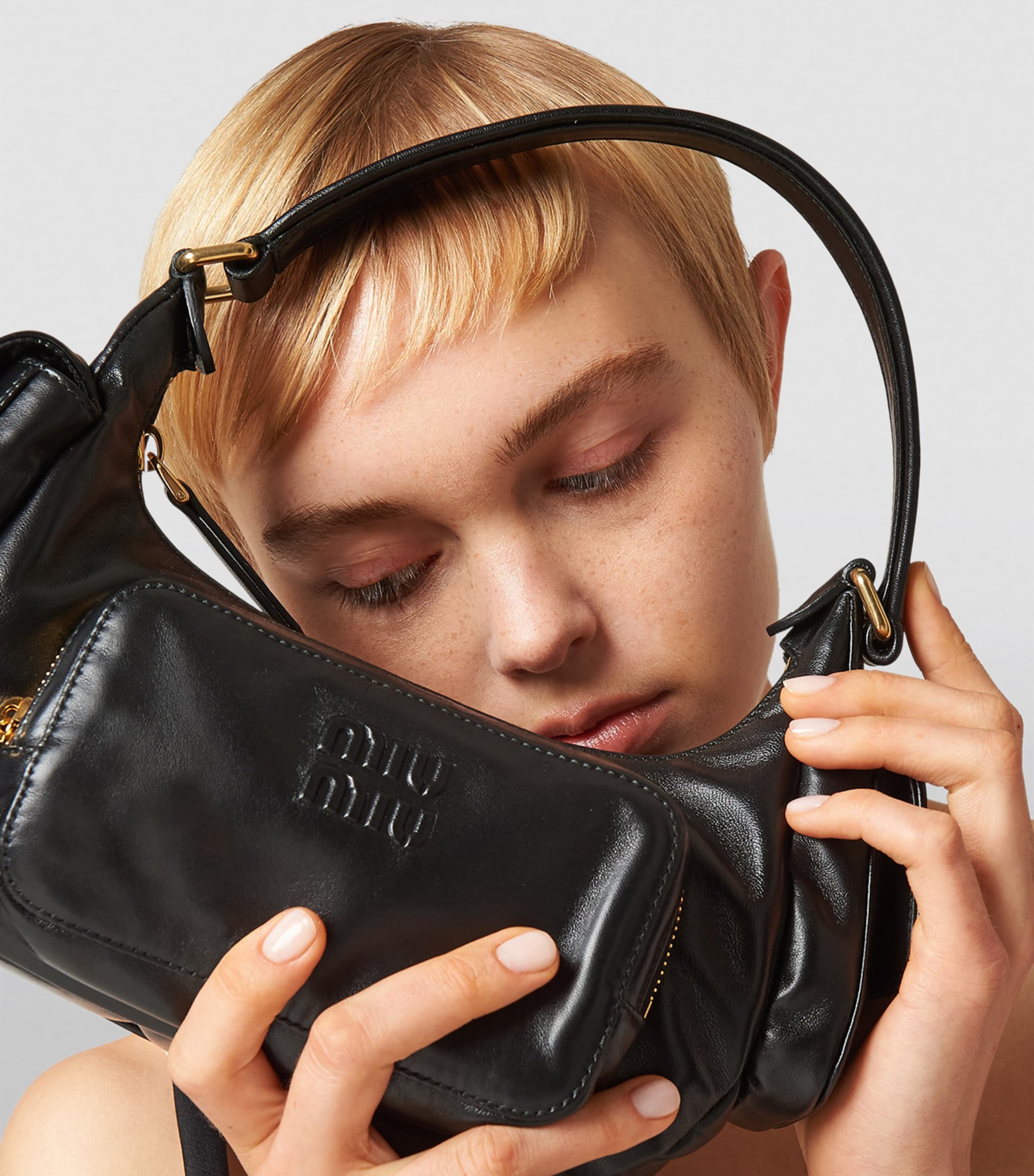 Miu Miu Leather Pocket Shoulder Bag | Harrods UK