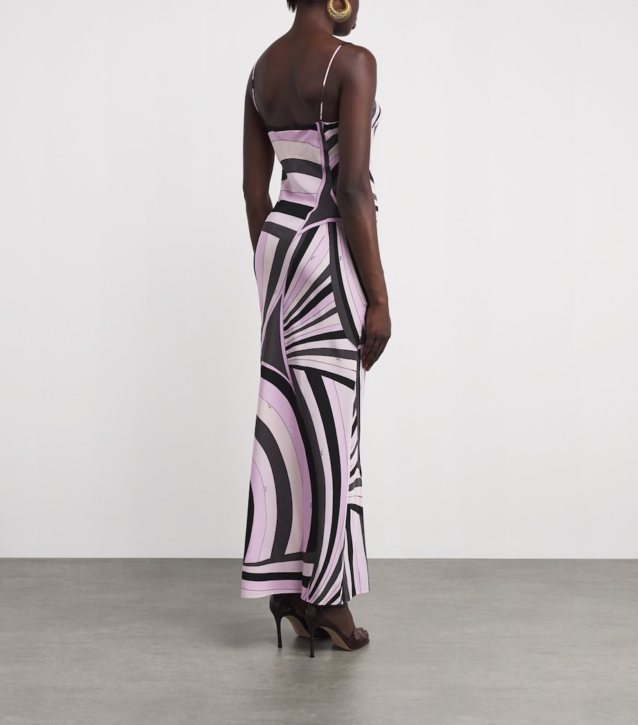 Silk Slip Maxi Dress 010/PINK BLACK Image 3