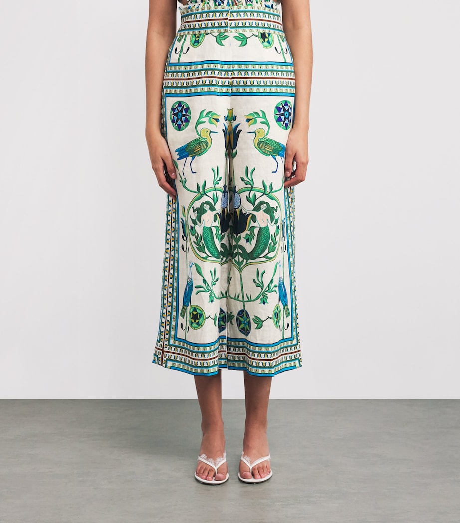 Linen Printed Maria Trousers OFFWHITE MULTICOLOR Image 3