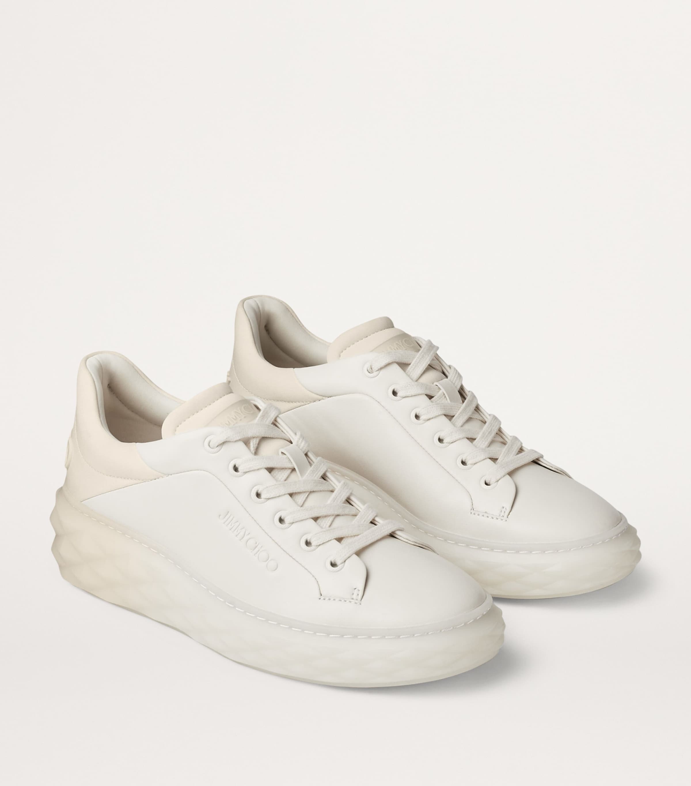 Diamond Maxi Leather Sneakers X LATTE/BAMBOO MIX Image 5