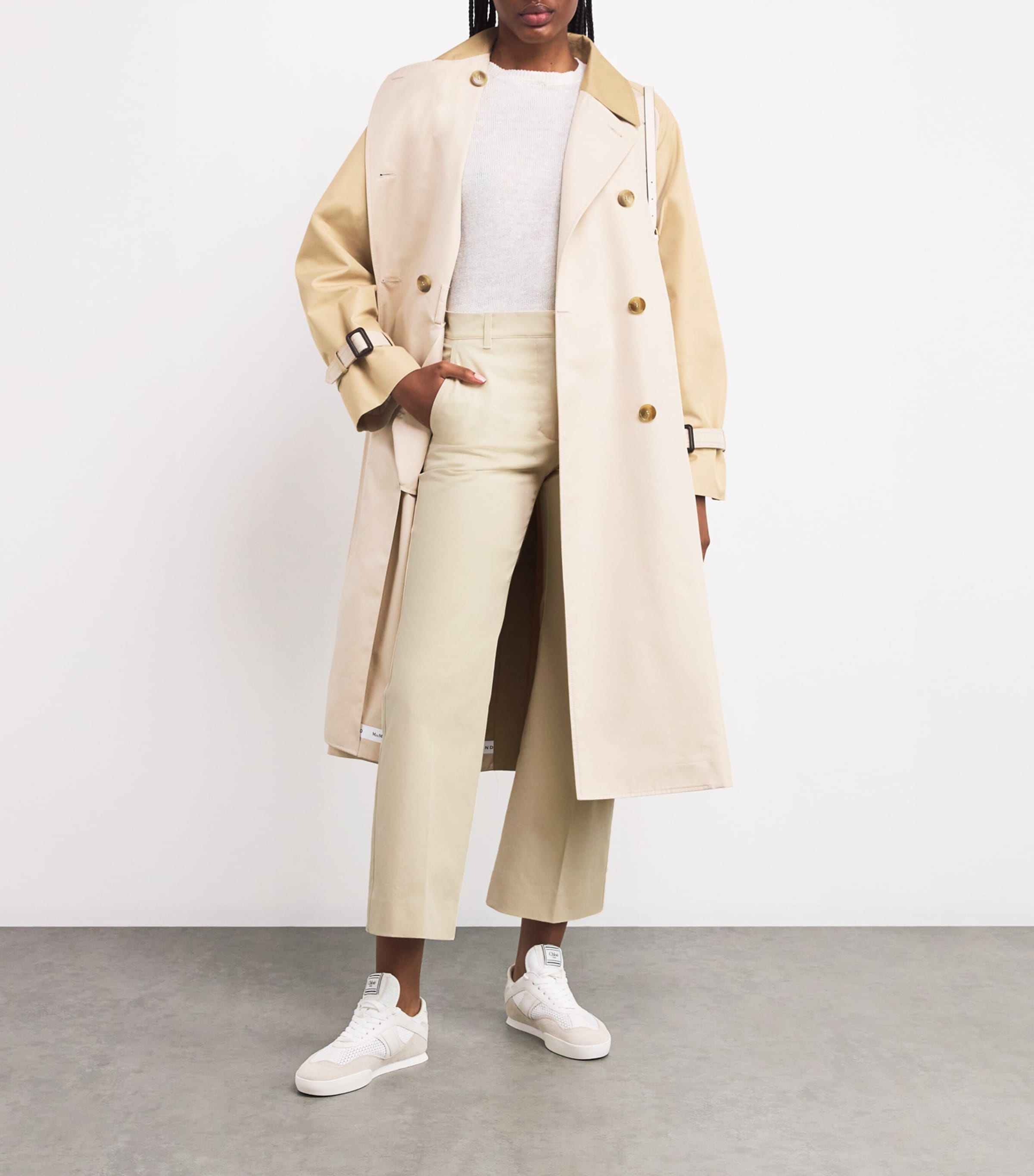 Stretch-Cotton Flared Trousers IVORY Image 2