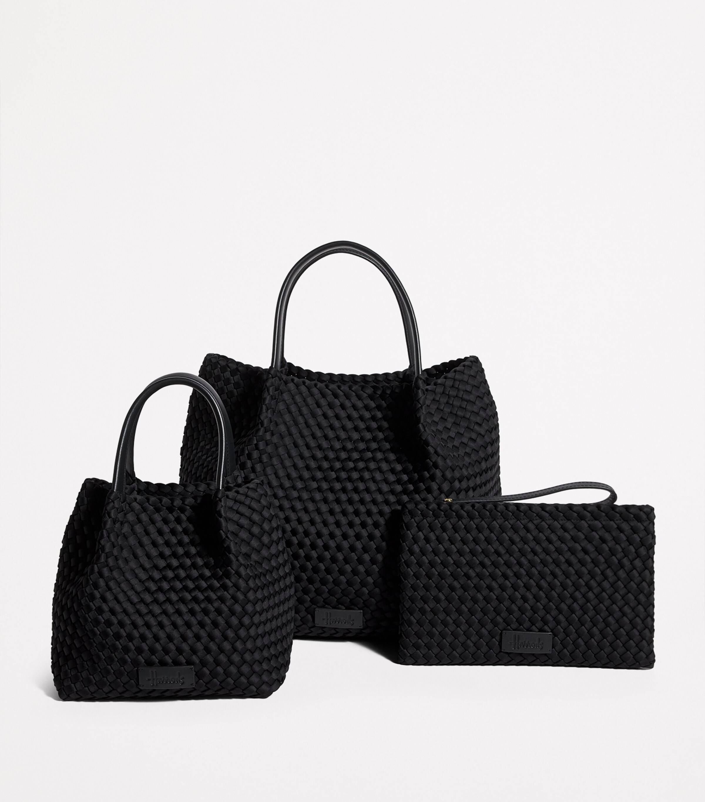 Harrods Neoprene Woven Pouch Black Image 6