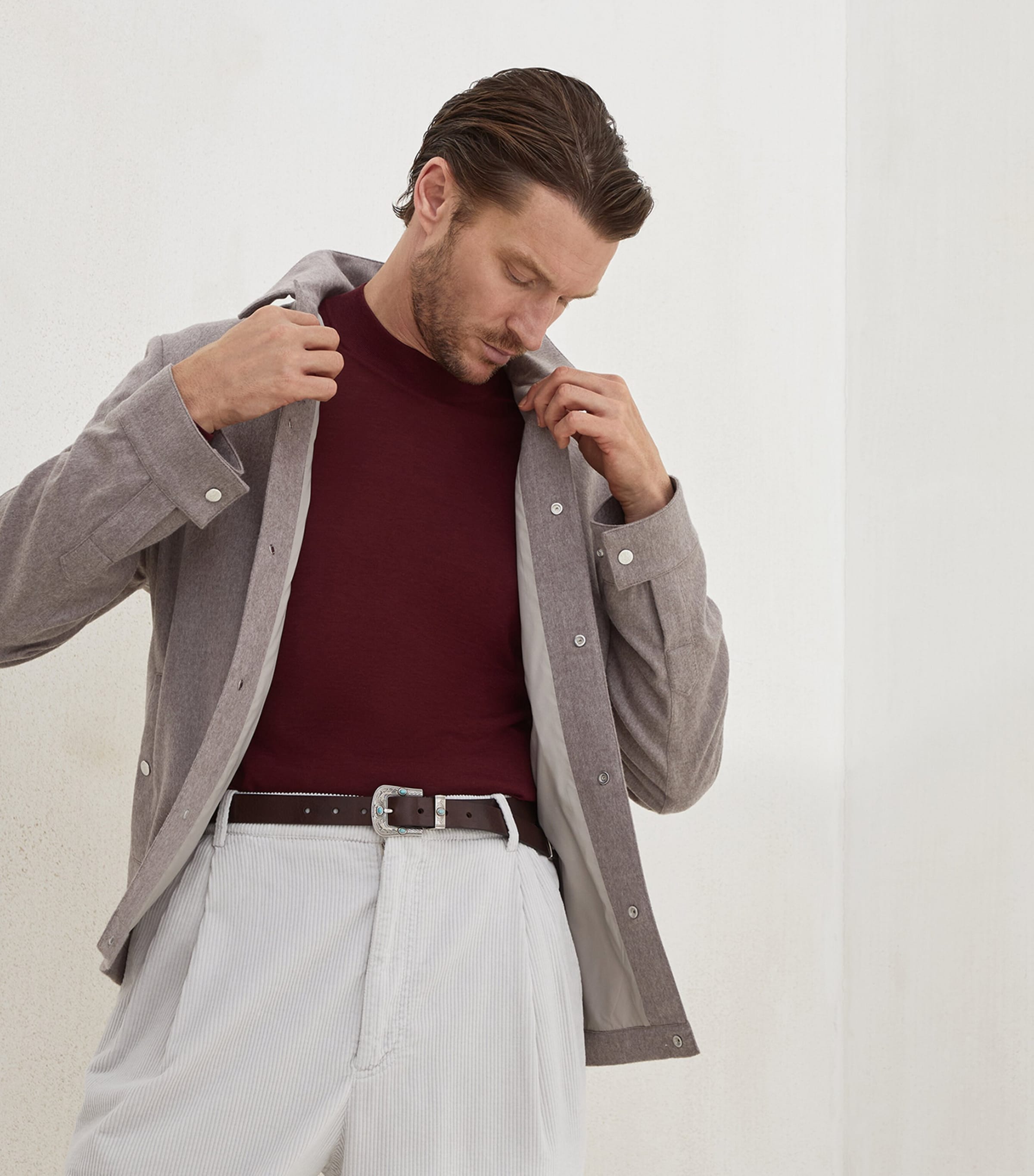 Silk-Cotton High-Neck Sweater C3985 Image 5