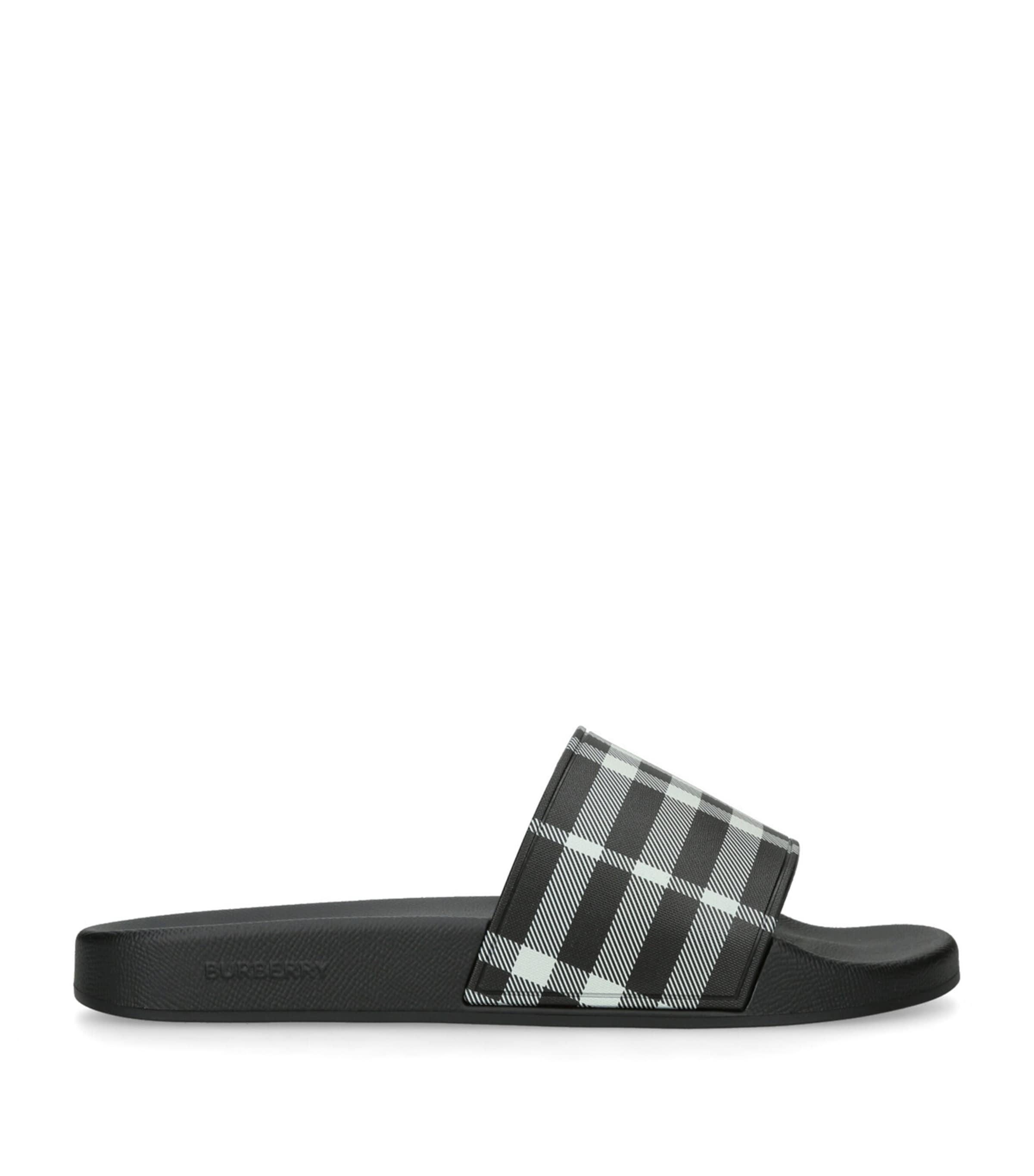 Burberry Check Slides | Holiday Shop | Mens | Sandals | Men Shoes | Sliders | Designers | Burberry