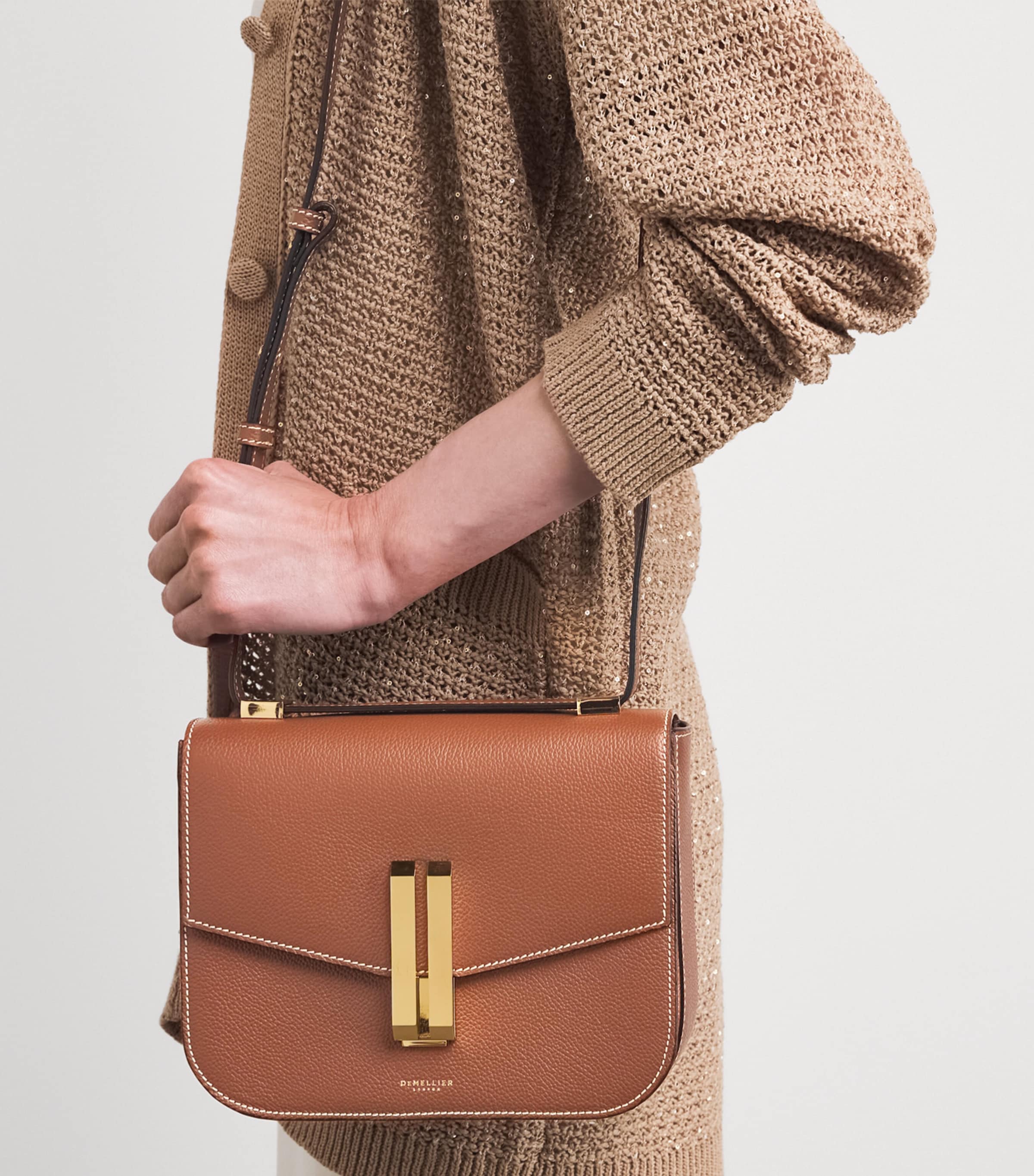 Leather Vancouver Cross-Body Bag TAN W/ECRU STITCHING Image 2