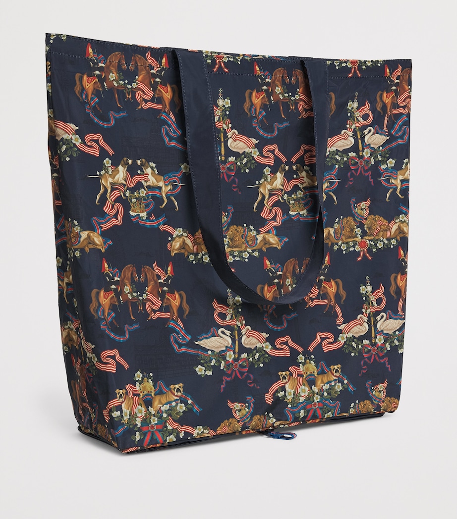 Harrods Great British Pocket Shopper Bag Navy Image 2