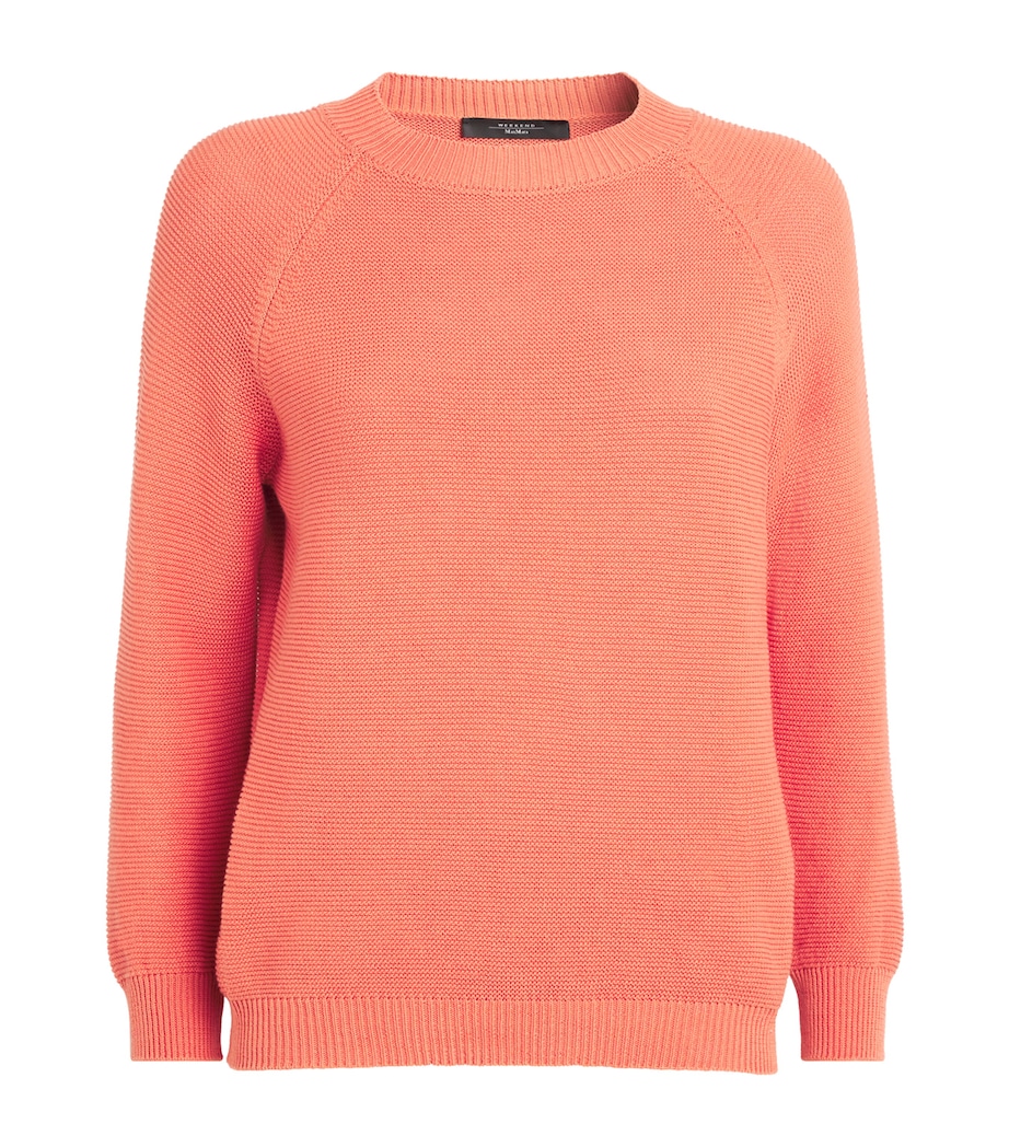 Cotton Crew-Neck Sweater ORANGE Image 1