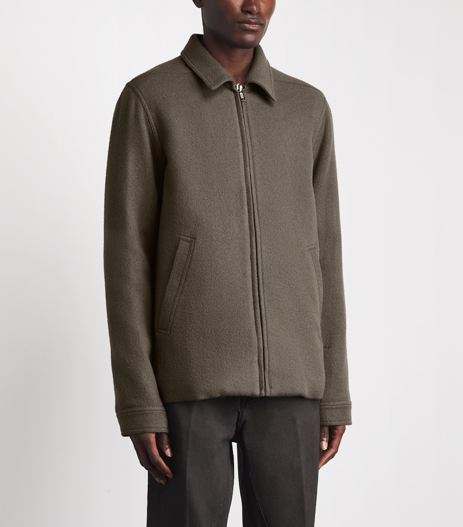 Rick Owens Mens Virgin Wool Brad Overshirt Dust Image 4