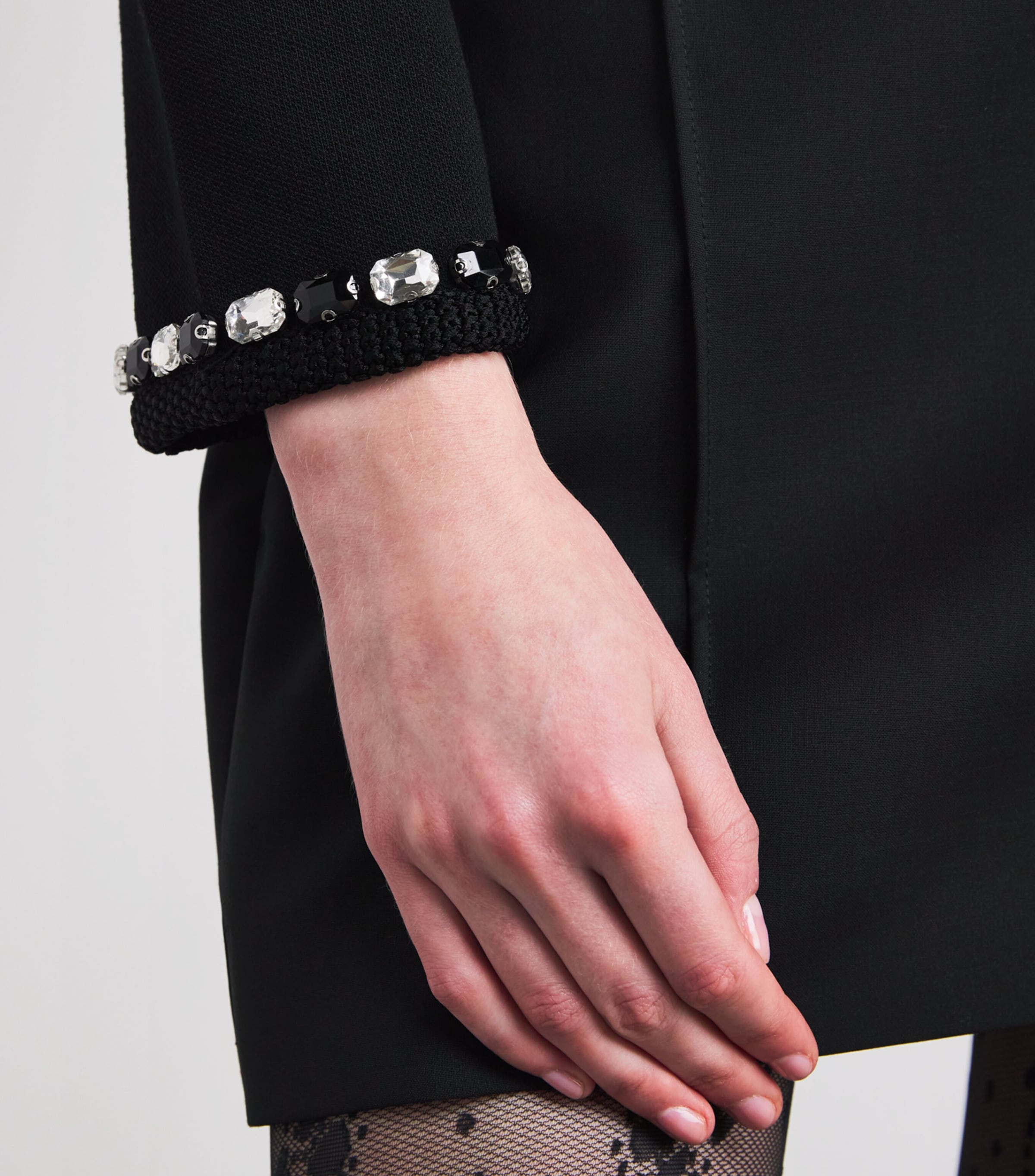 Embellished Cropped Cardigan BLACK Image 6