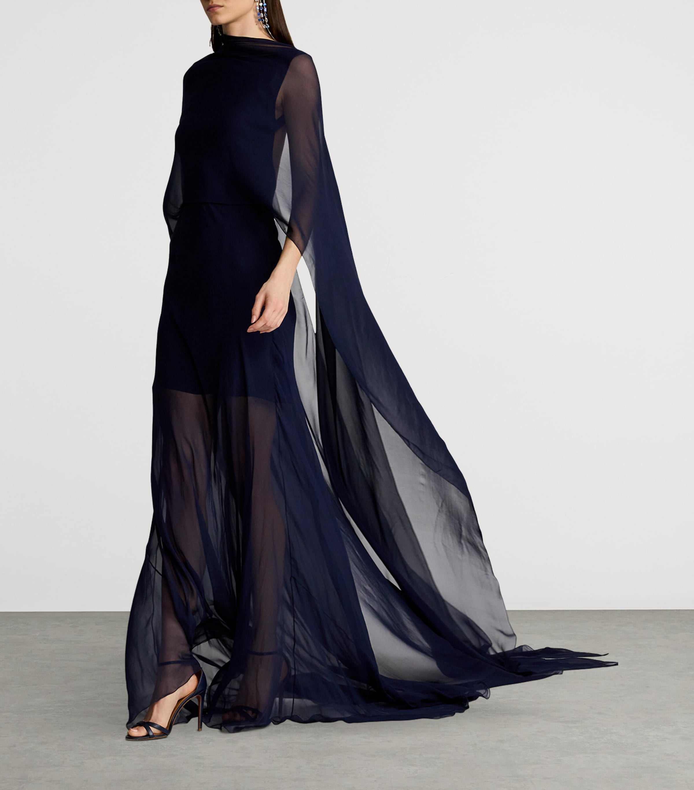 Silk Georgette Dylon Dress LUX NAVY Image 9